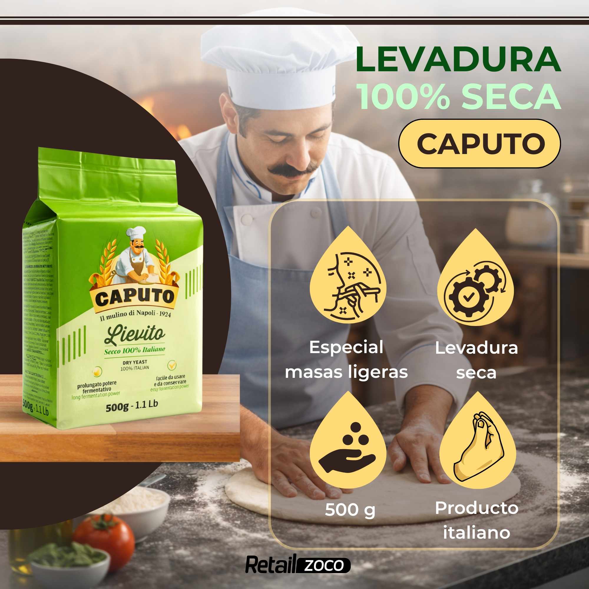 Levadura Italiana Seca 500g Caputo - imagen 2