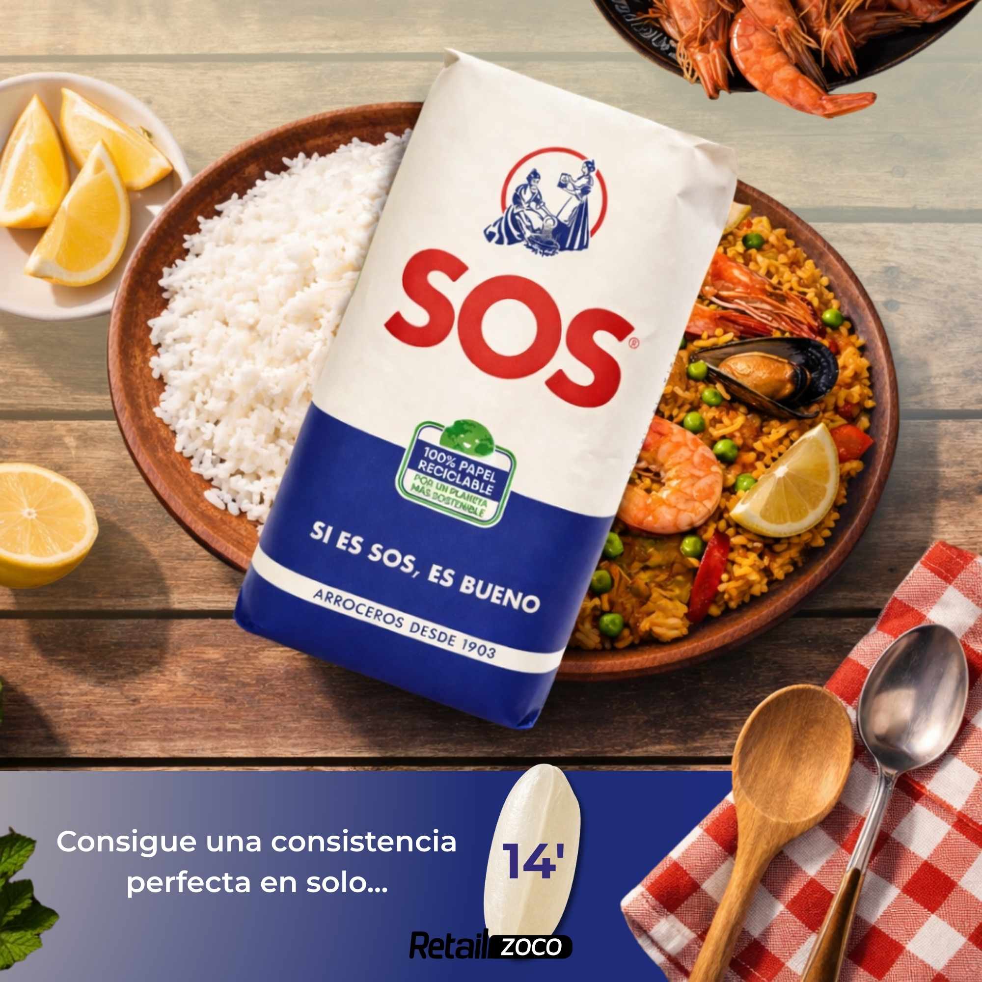 Arroz Redondo clásico SOS de 1 Kg - imagen 4