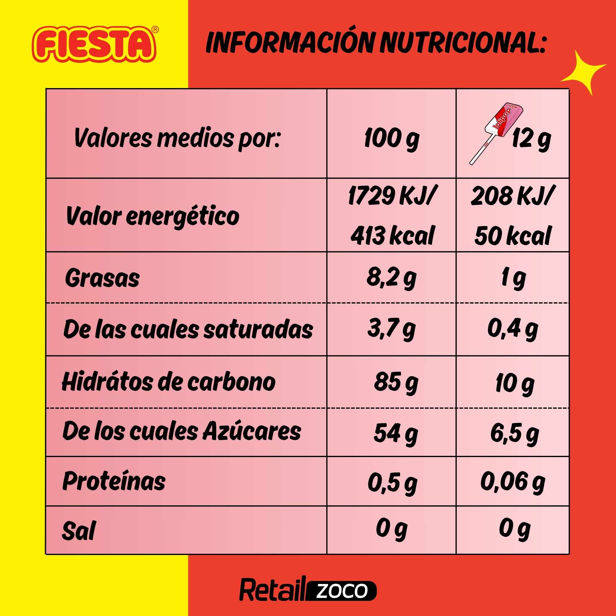 Lolipop Caramelo con Palo Sabor fresa Fiesta Kojak Pack 100 unidades - imagen 5