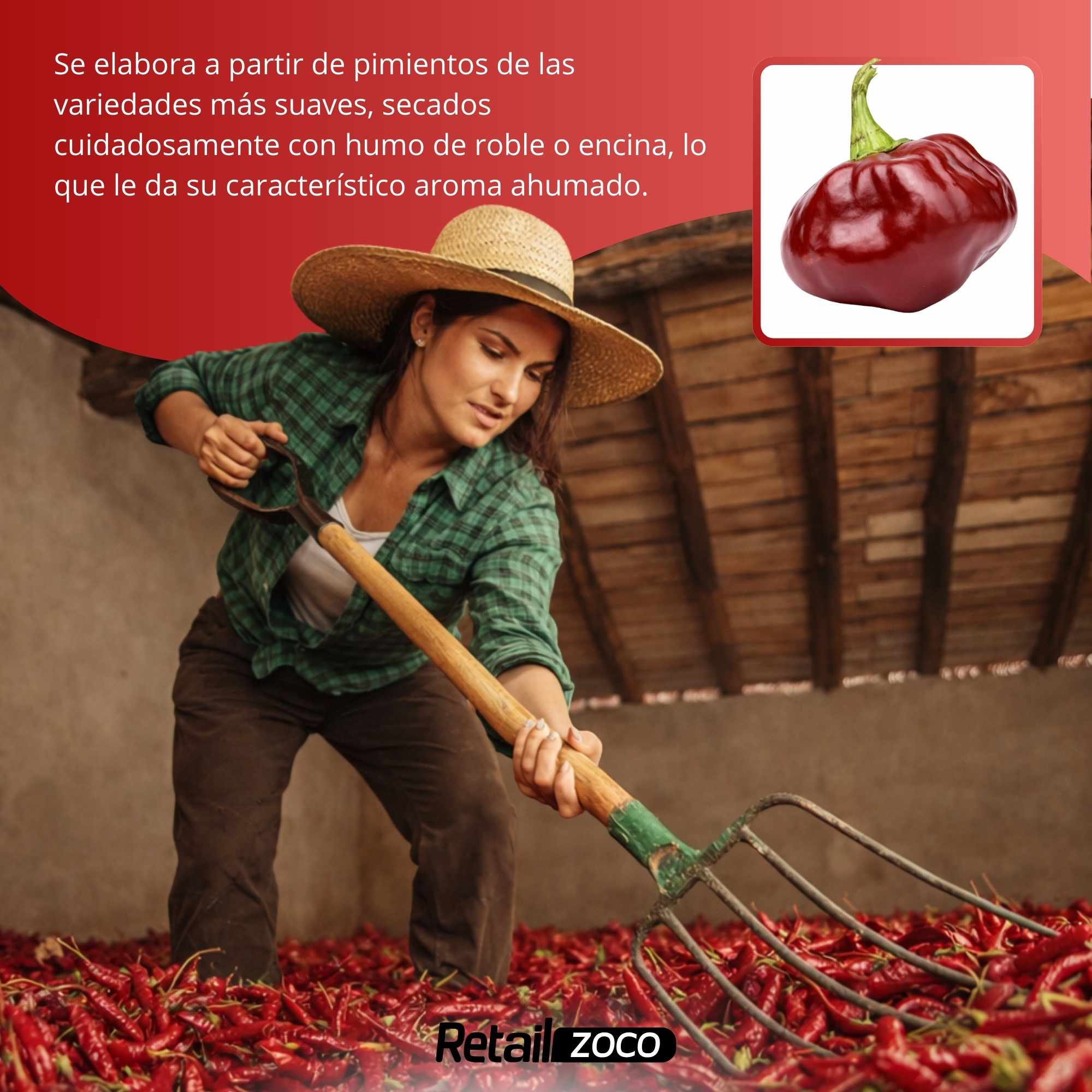 Pimentón de la Vera Ahumado Dulce con DOP 75 gr lata Yuste 1557 - imagen 3