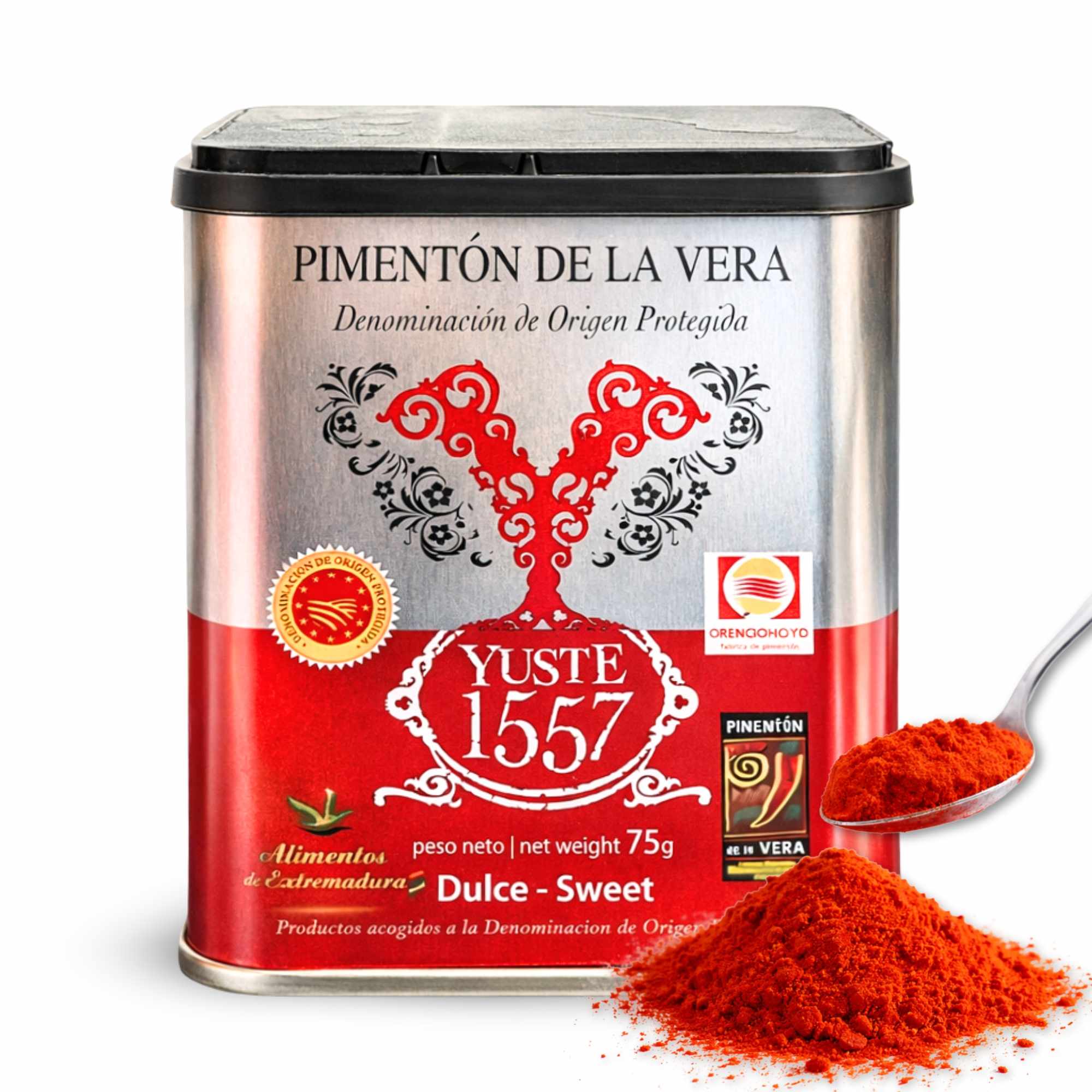 Pimentón de la Vera Ahumado Dulce con DOP 75 gr lata Yuste 1557