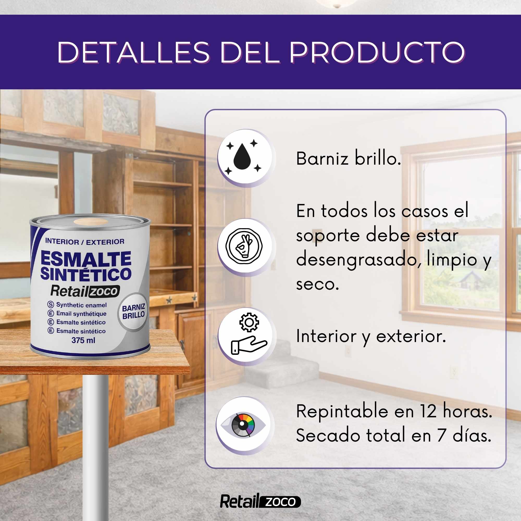 Esmalte sintetico Barniz brillo 375 ml - imagen 3