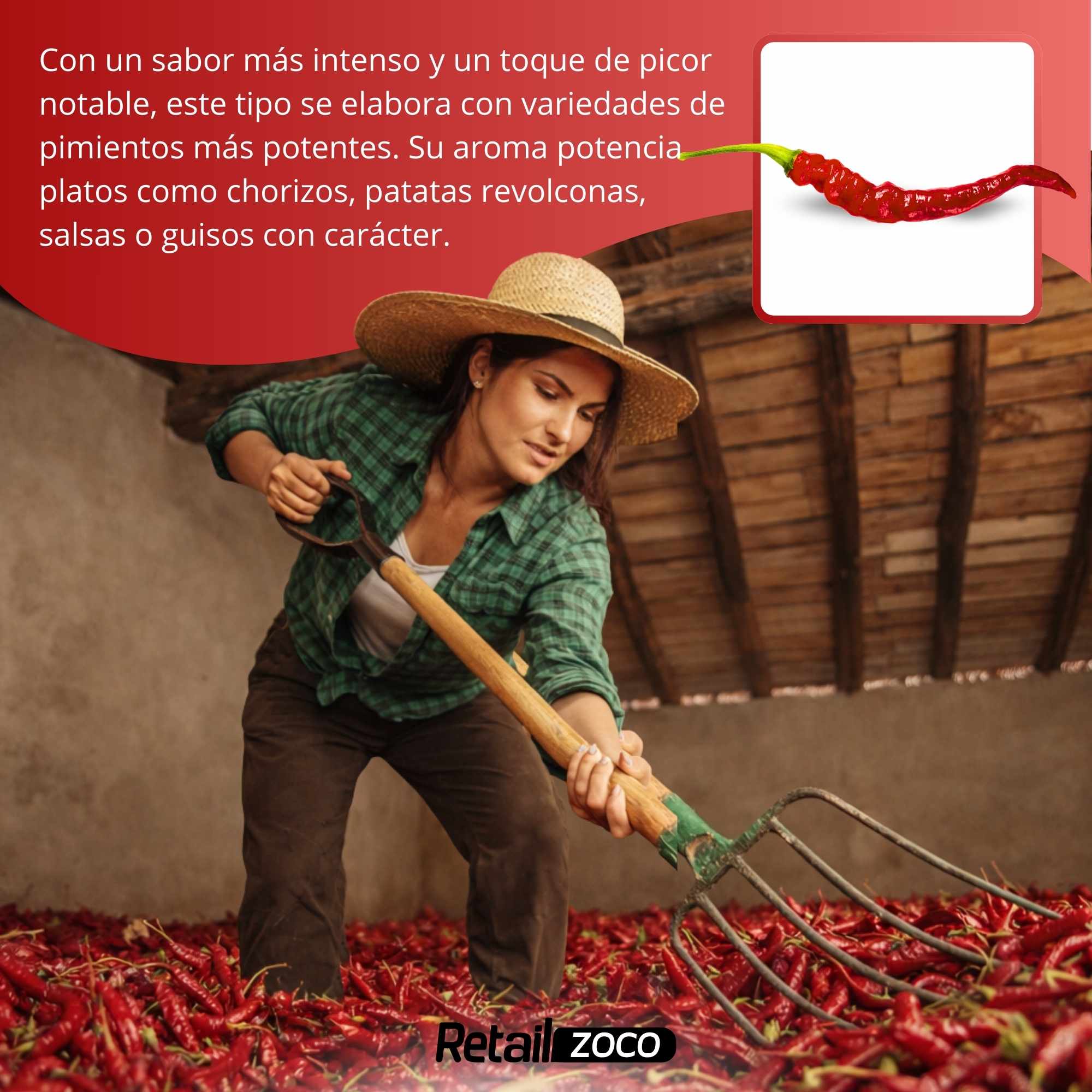 Pimentón de la Vera Ahumado Picante con DOP 250 gr Bolsa Yuste 1557 - imagen 3