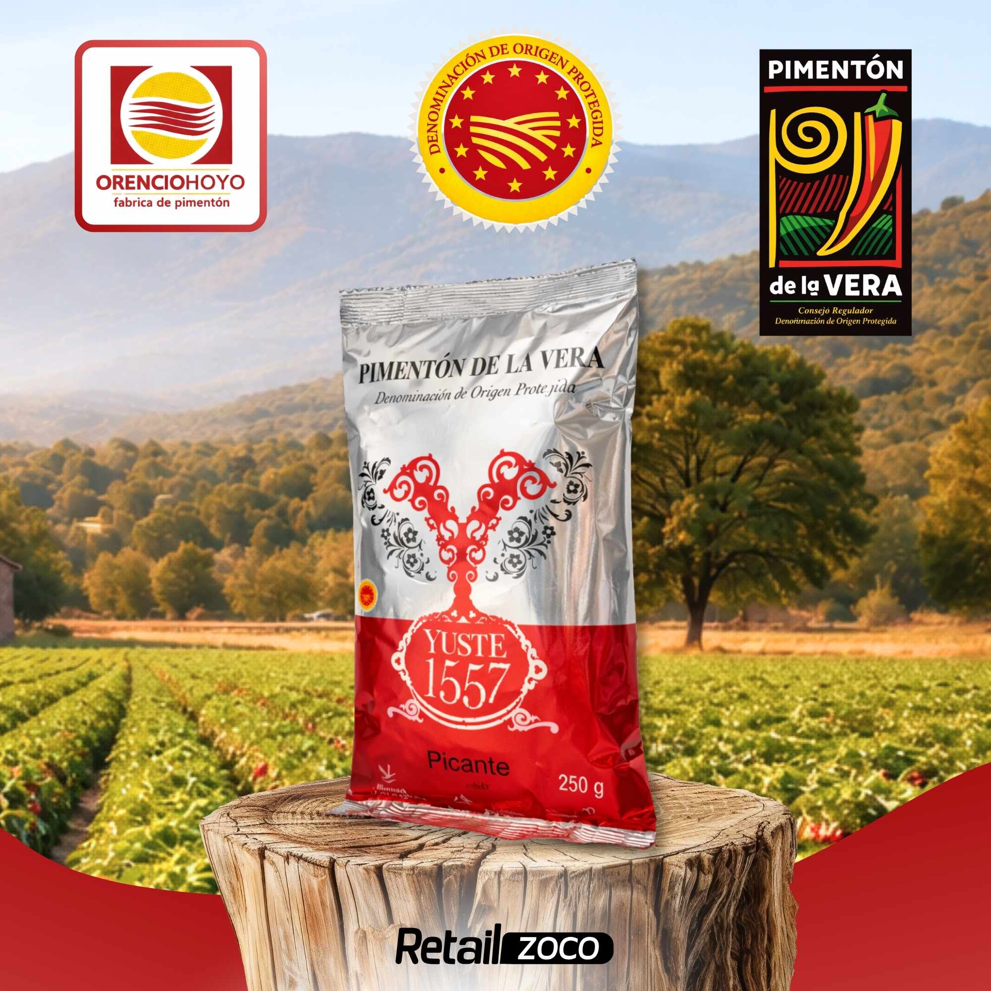 Pimentón de la Vera Ahumado Picante con DOP 250 gr Bolsa Yuste 1557 - imagen 6