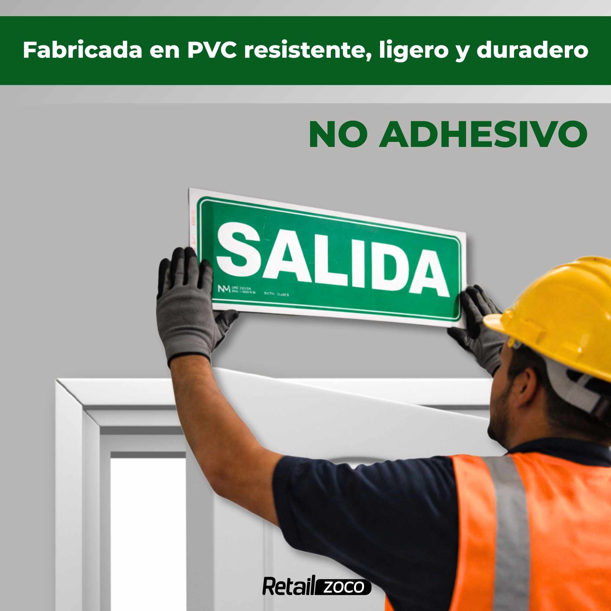 Señal Salida Luminiscente Clase B PVC 30 x 10,5cm - imagen 6
