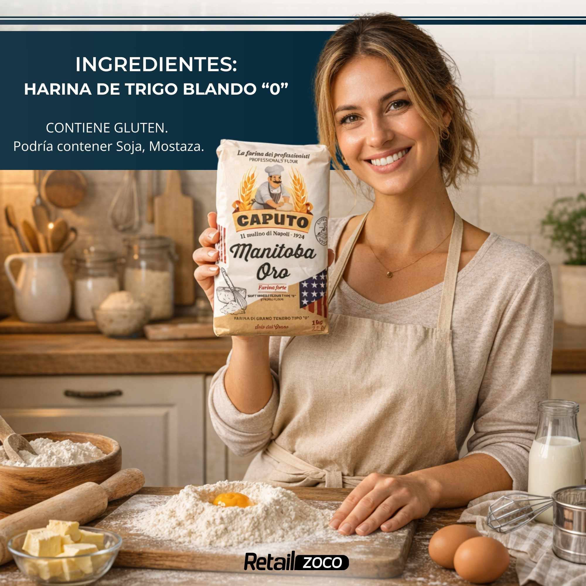 Harína Manitoba Oro Caputo 1 kg - imagen 5
