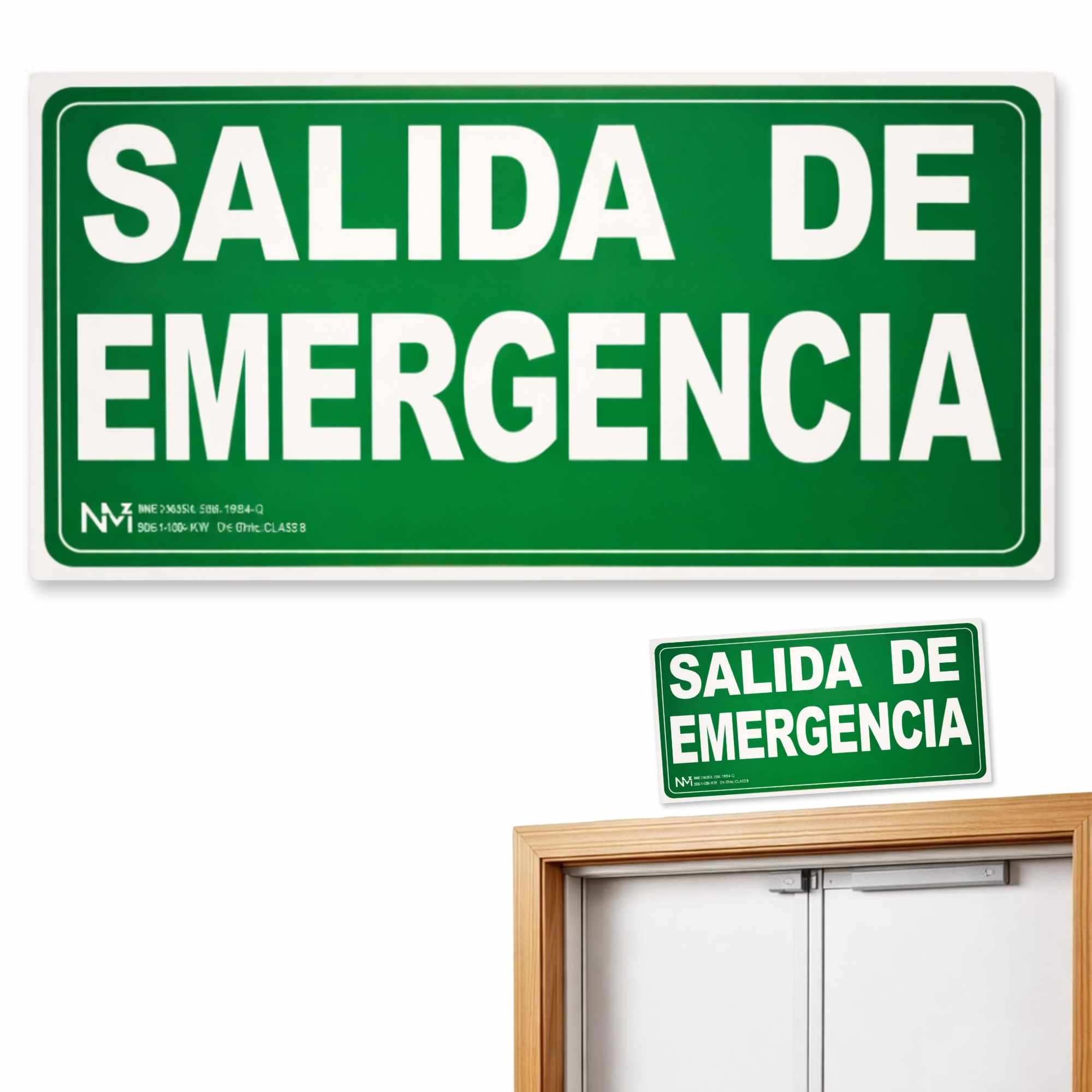 Señal Salida de emergencia Luminiscente Clase B PVC 32 x 16 cm