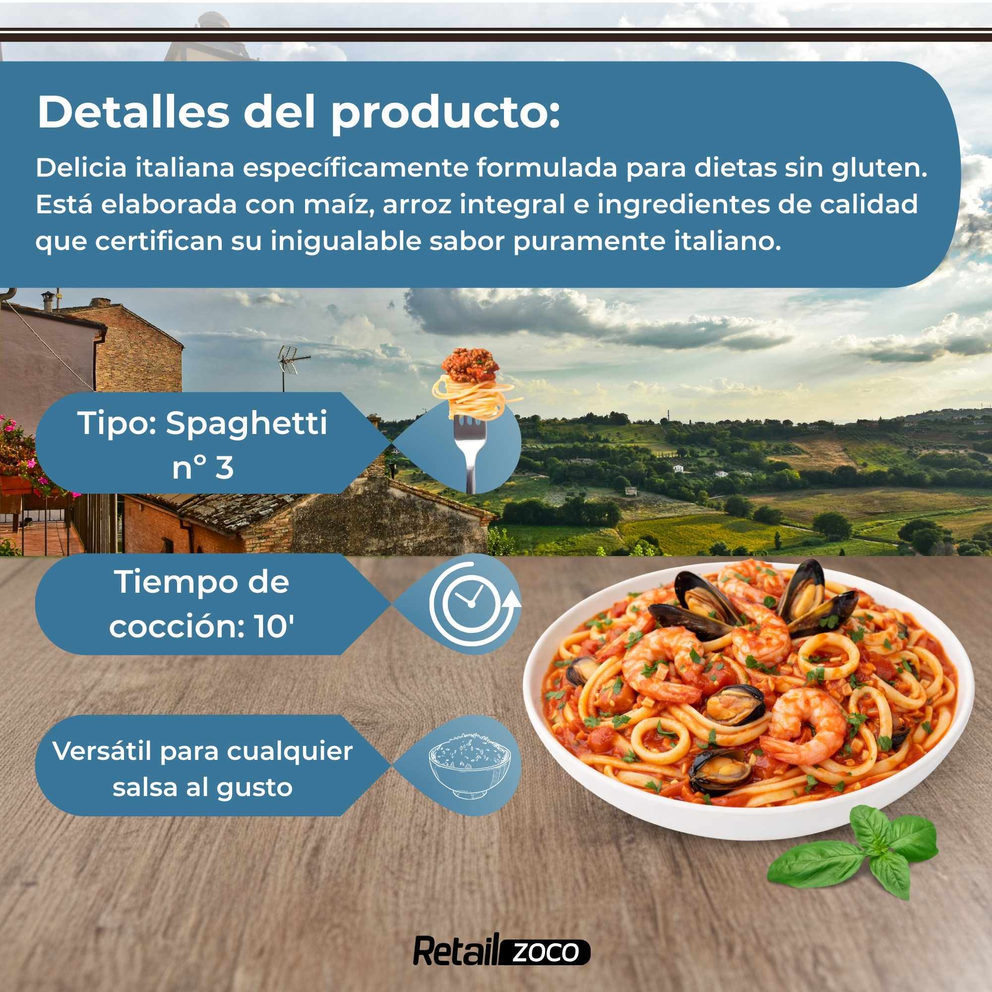 Spaghetti Rummo Sin Gluten Nº3 de 400g - imagen 3