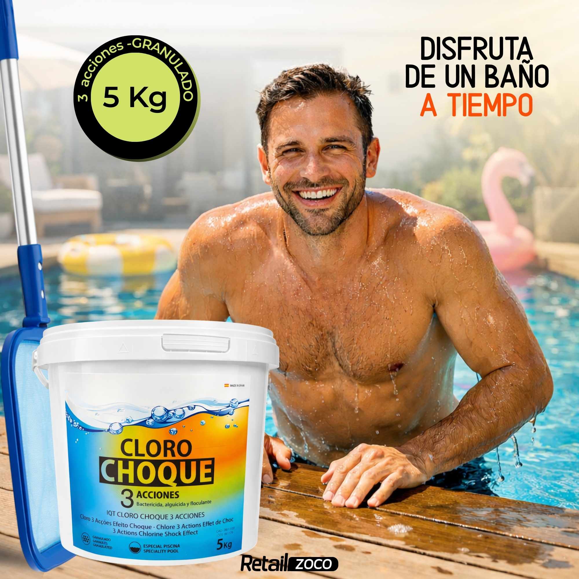 Cloro 3 Acciones granulado recuperador de agua 5 Kilos Tamar - imagen 5