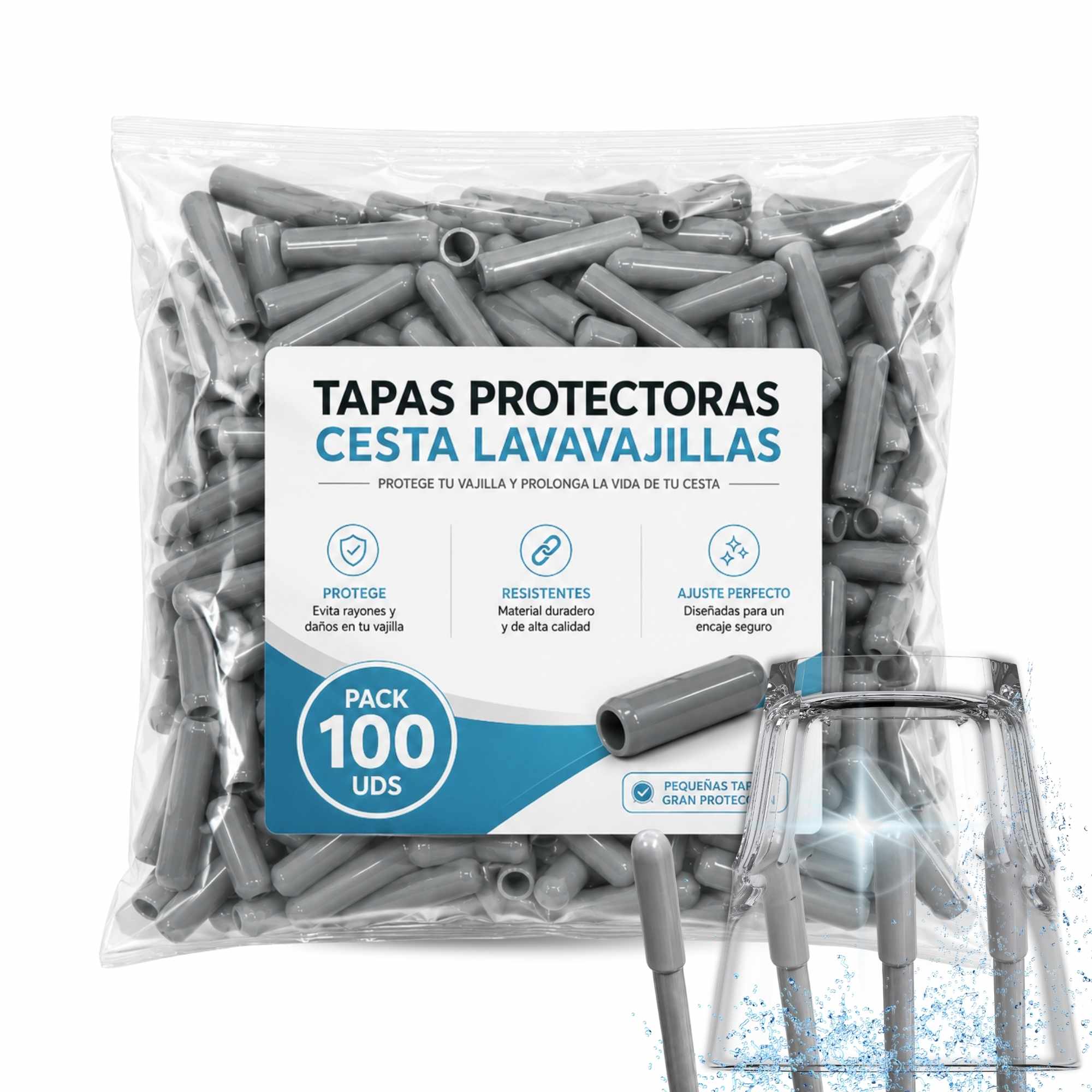Tapas para Estante de Lavavajillas 3 mm diametro pack 100 unidades