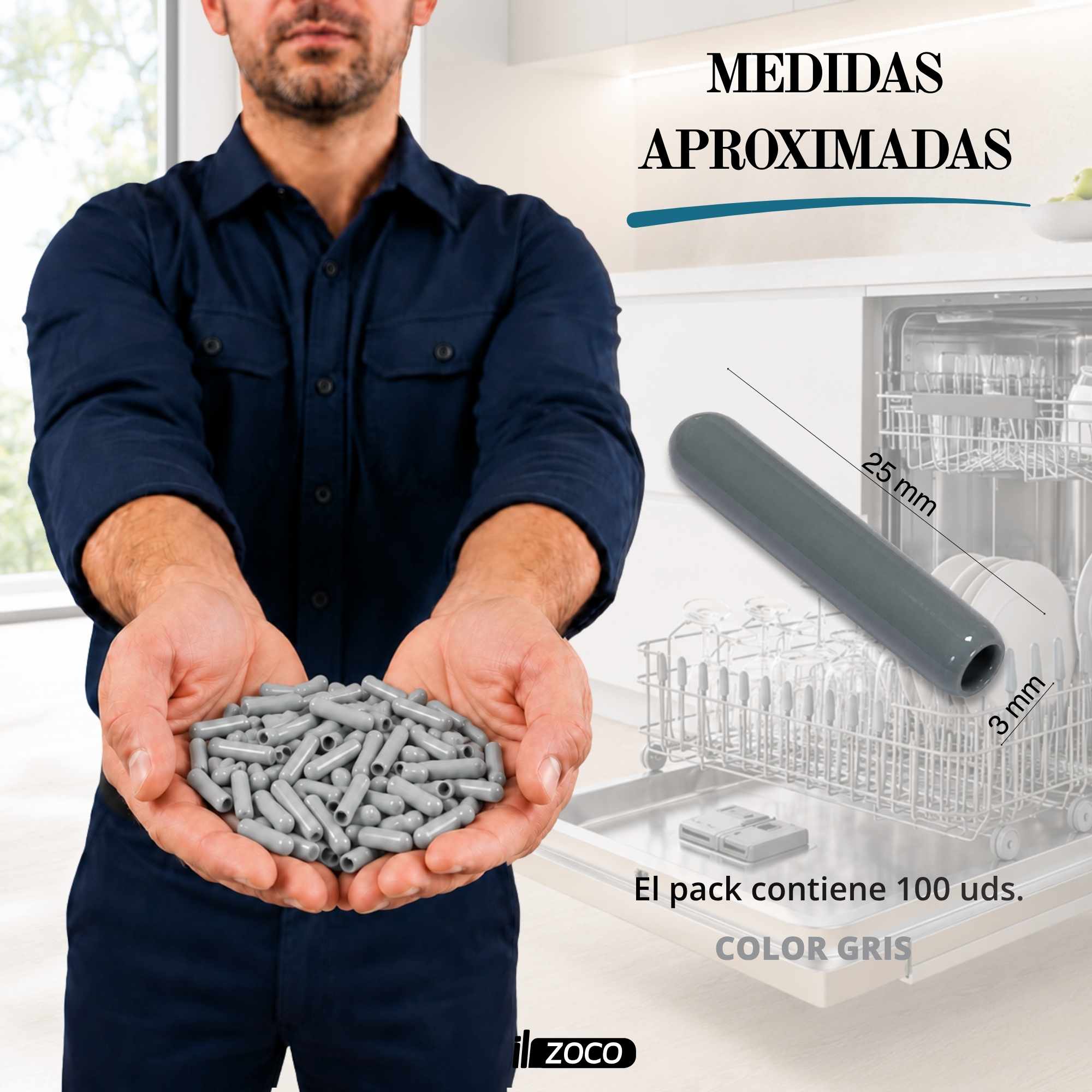 Tapas para Estante de Lavavajillas 3 mm diametro pack 100 unidades - imagen 6