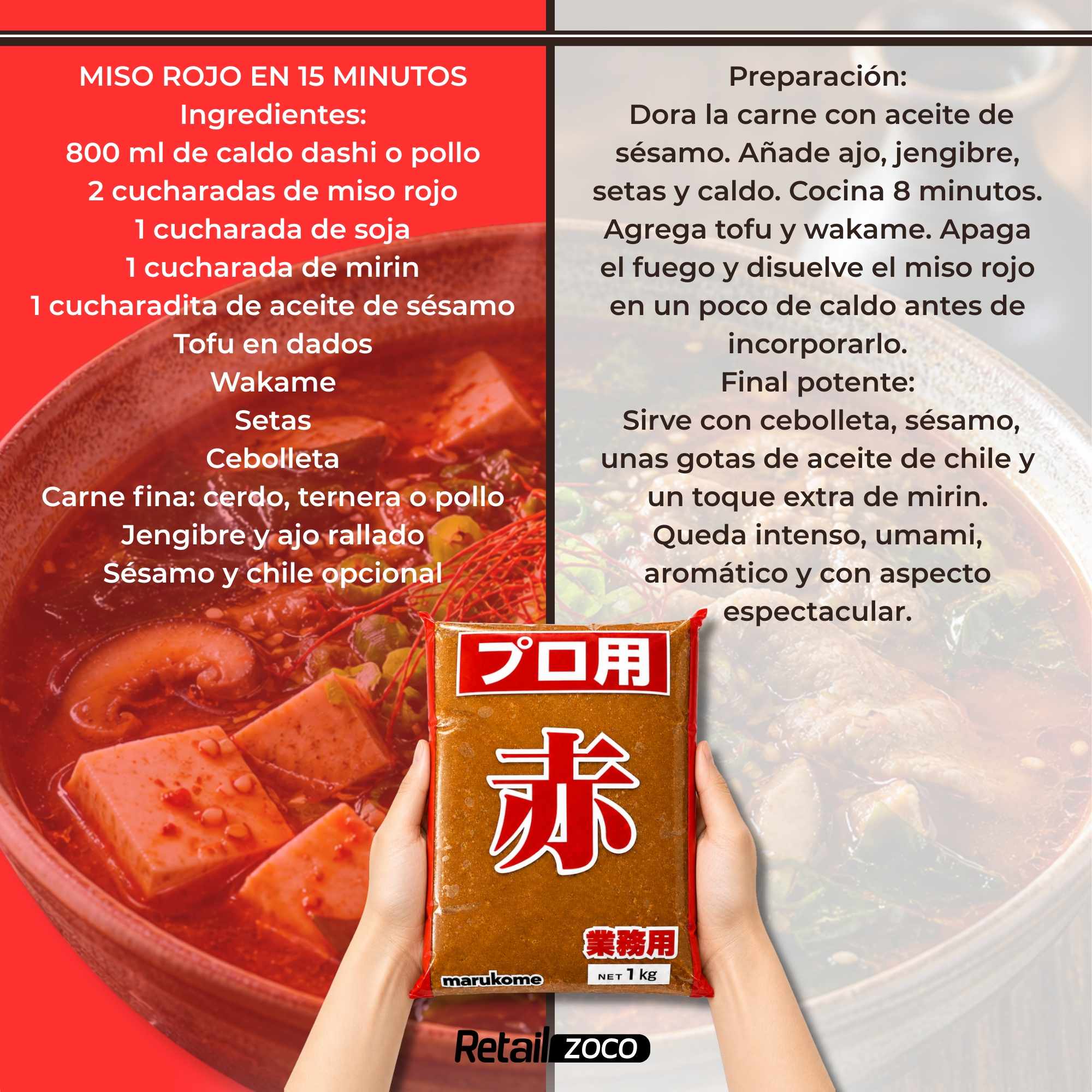 Pasta de sopa de miso rojo 1 Kg - imagen 6