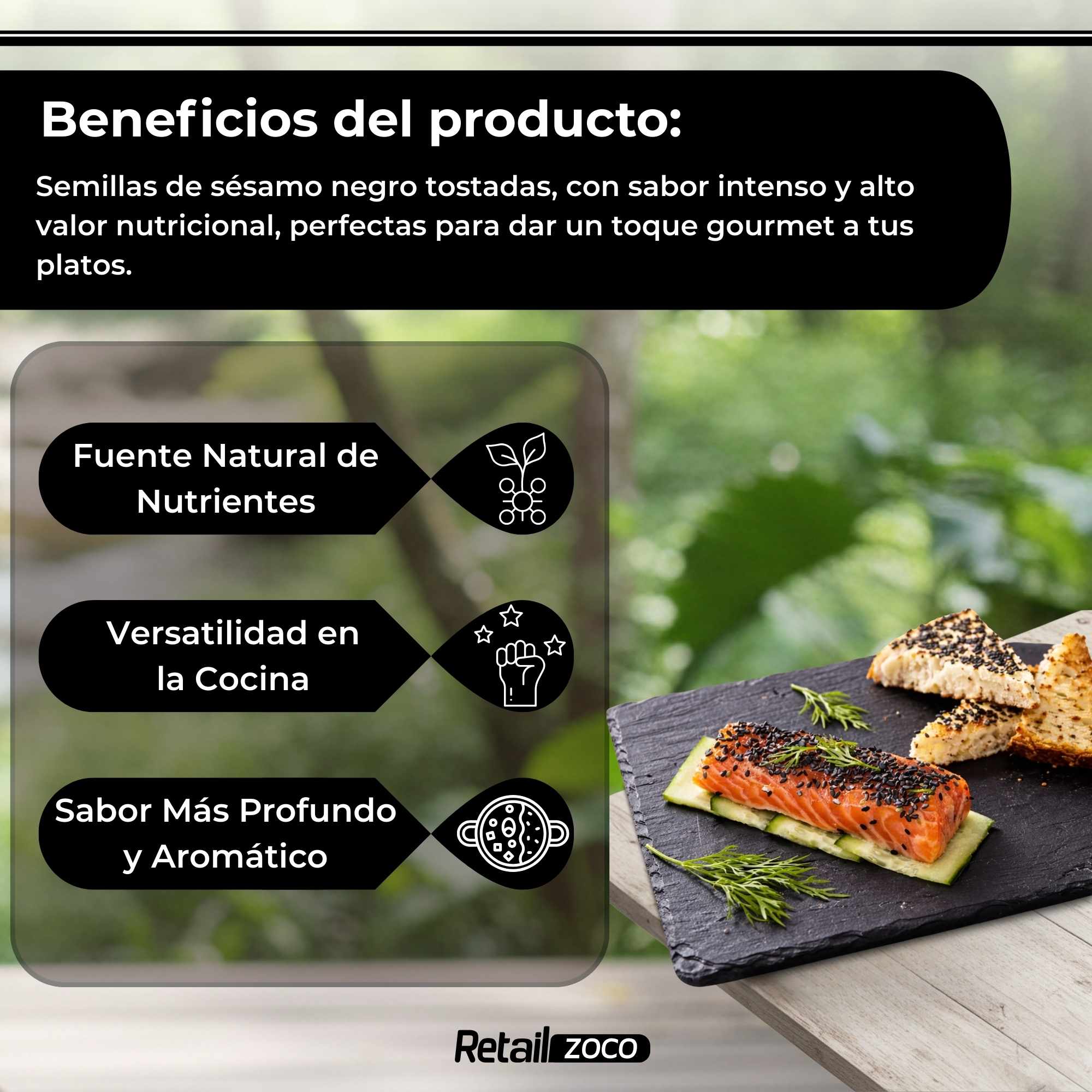 Semillas de sésamo Tostado negro 100 g - imagen 3