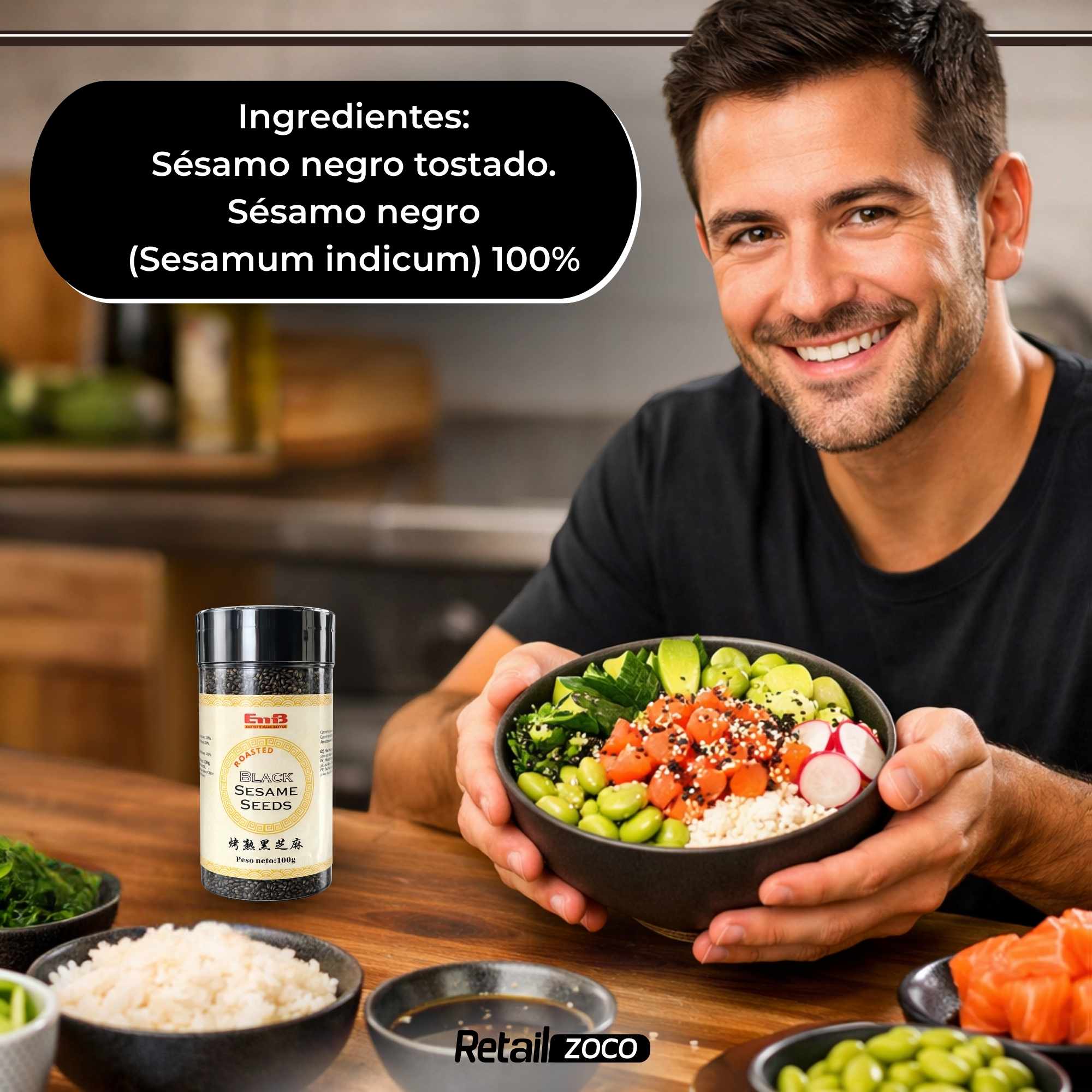 Semillas de sésamo Tostado negro 100 g - imagen 5