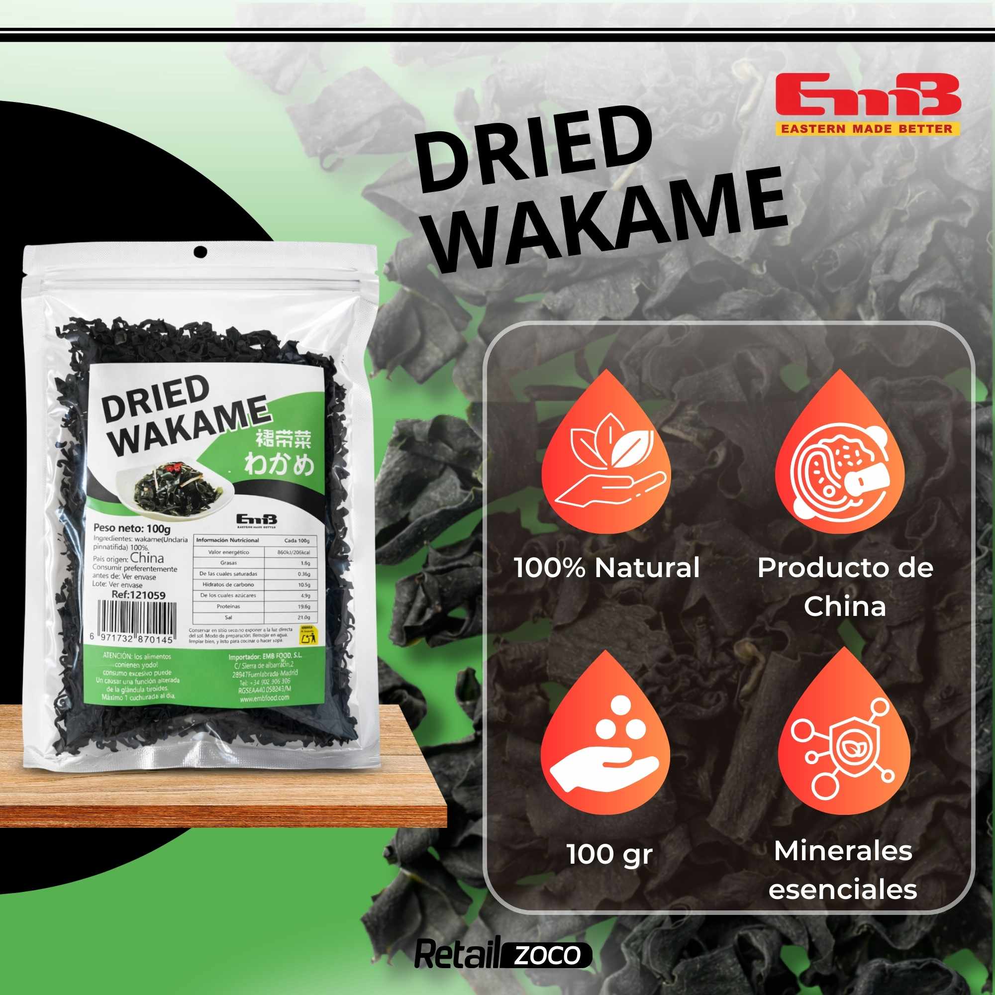 Wakame seco Sushi 100 gr - imagen 2