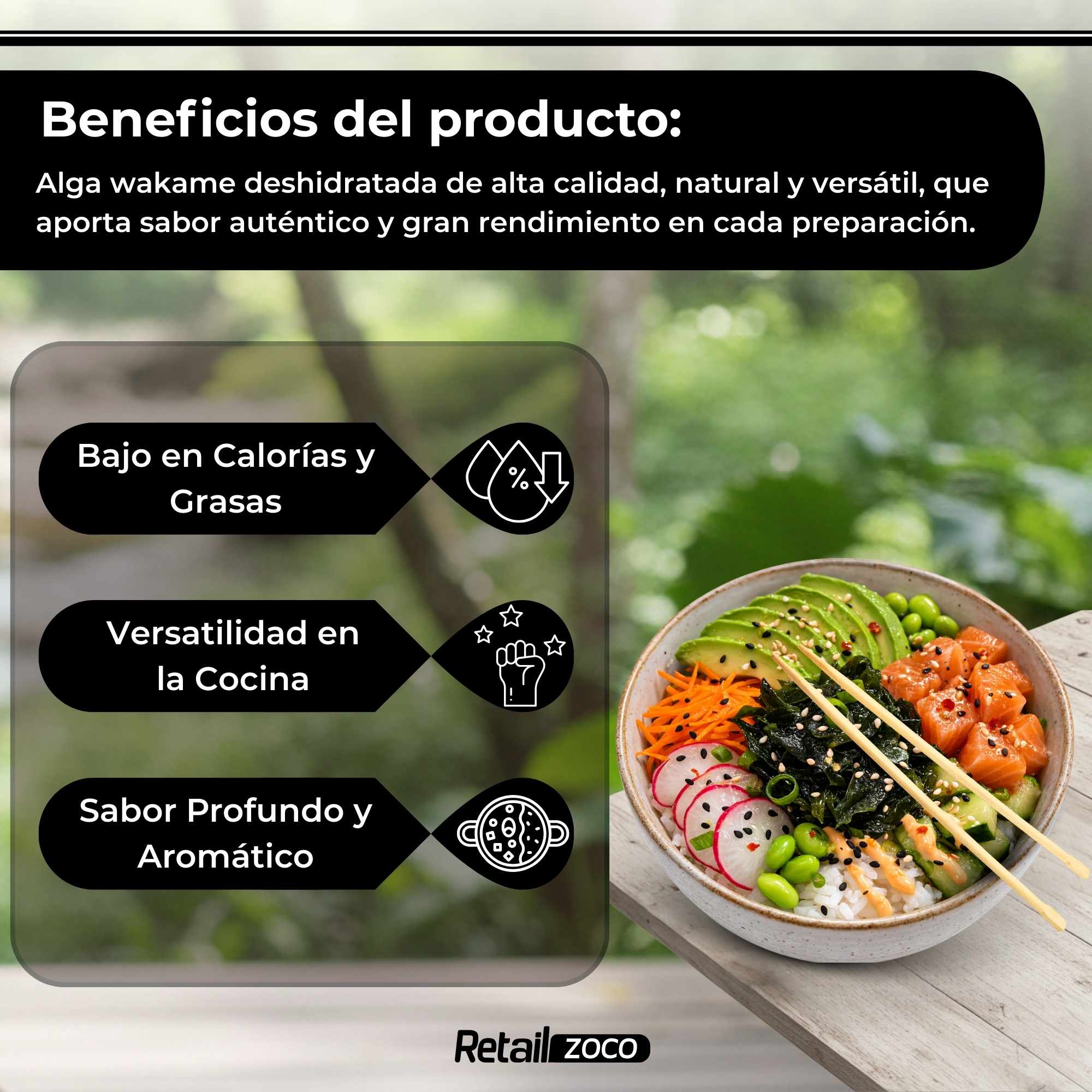 Wakame seco Sushi 100 gr - imagen 3