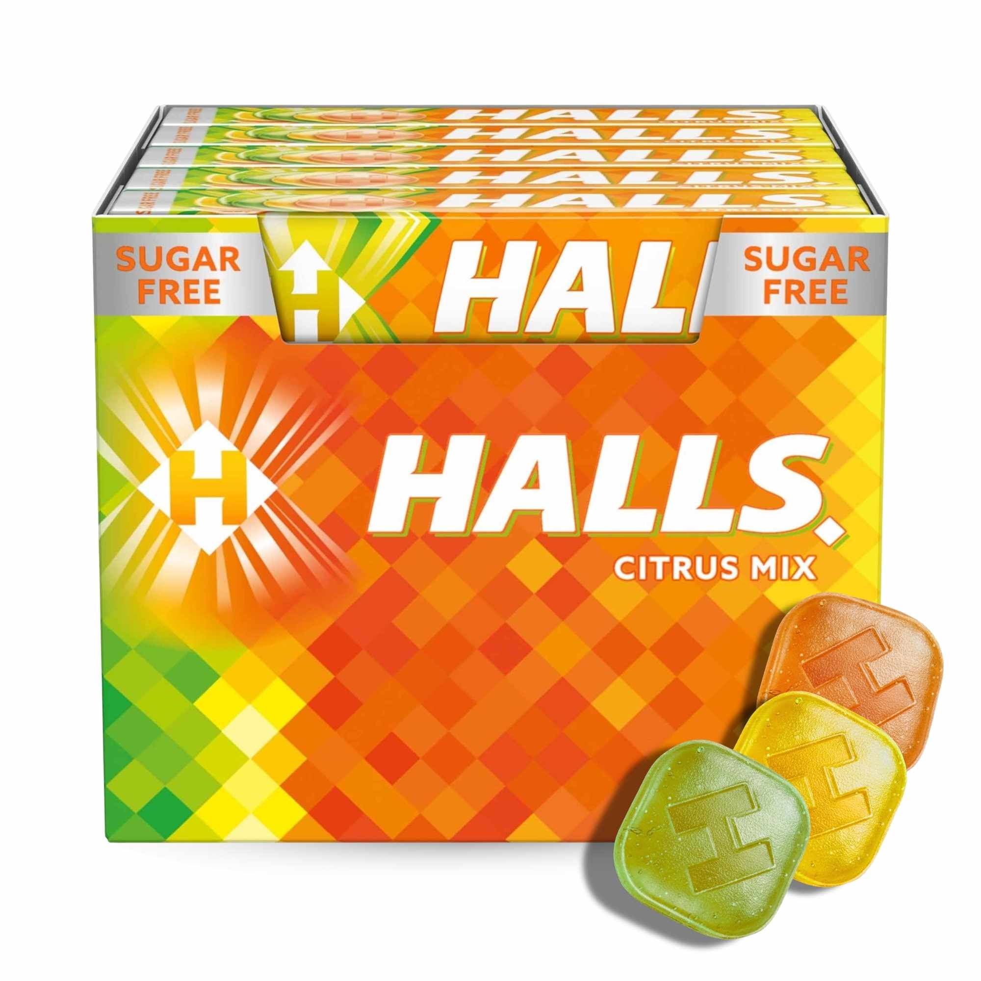 Halls Citrus Mix Sin Azúcar Caja de 20 Sticks de 32 g