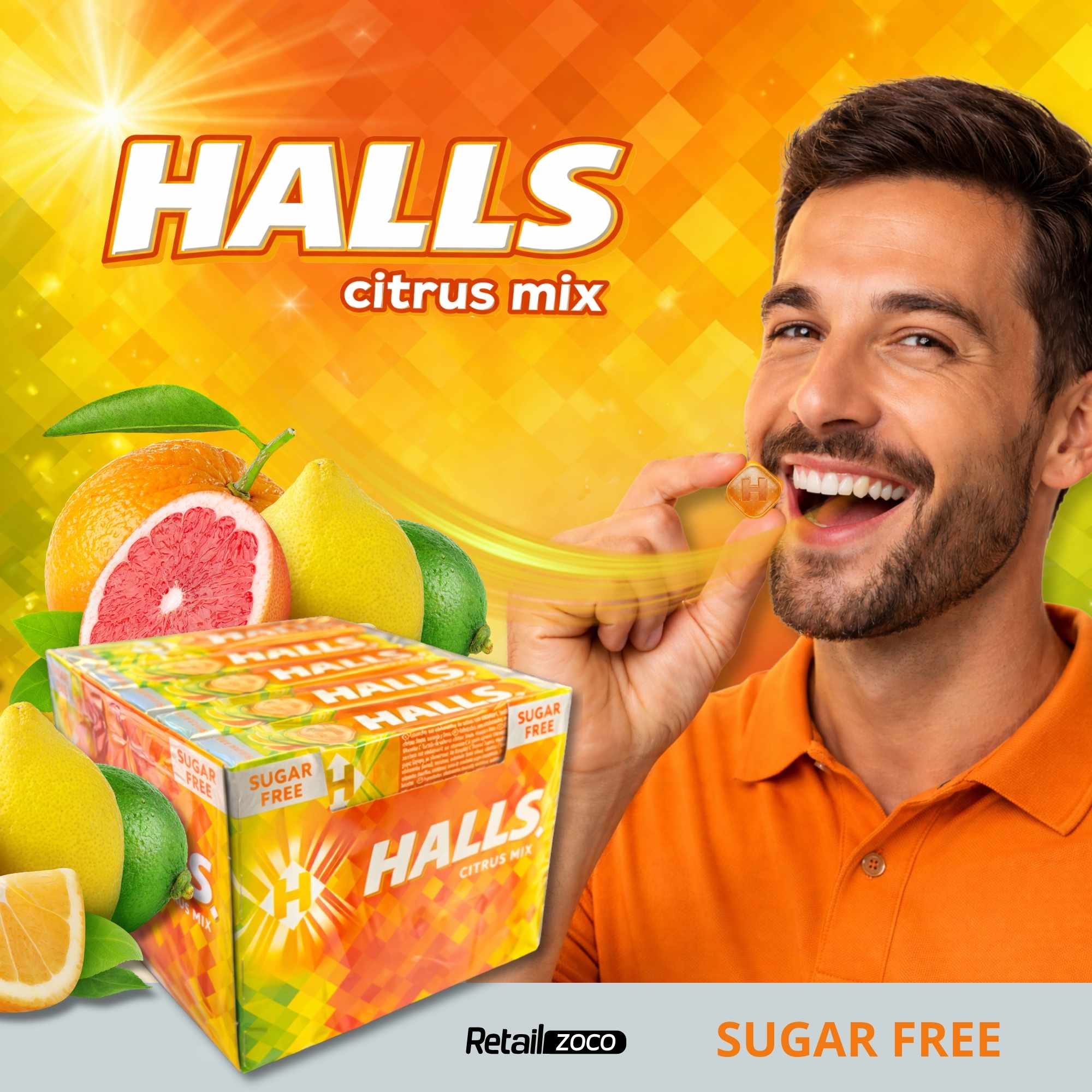 Halls Citrus Mix Sin Azúcar Caja de 20 Sticks de 32 g - imagen 2