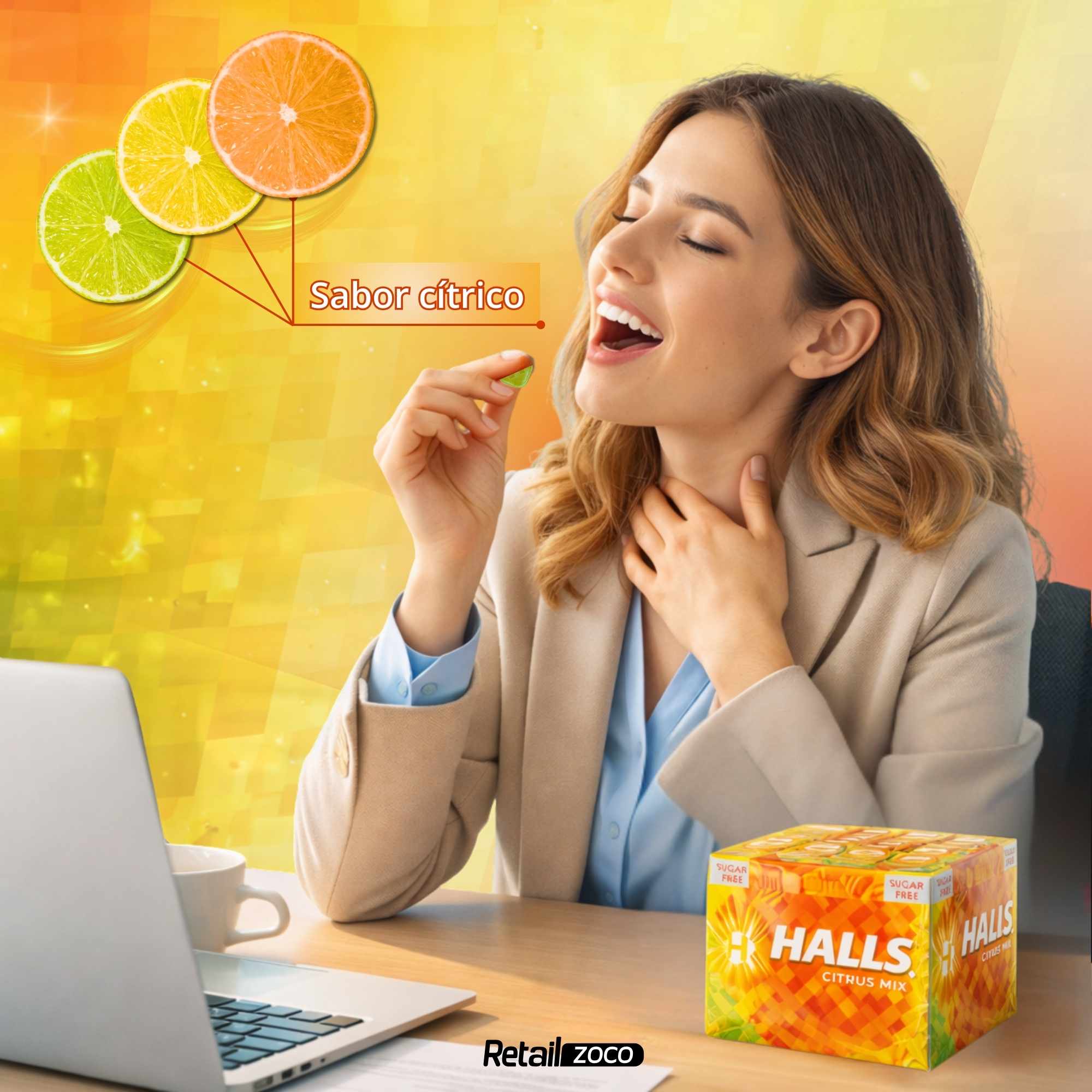 Halls Citrus Mix Sin Azúcar Caja de 20 Sticks de 32 g - imagen 4