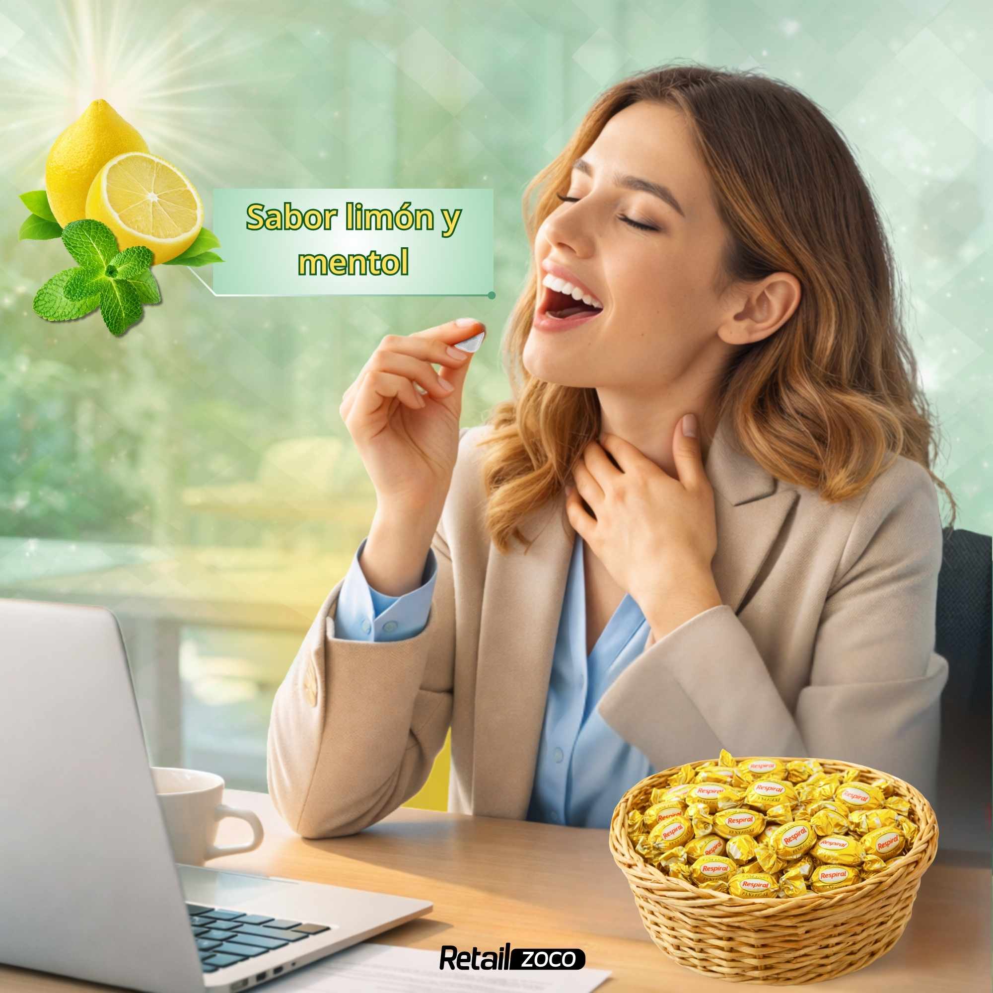 Halls Respiral Caramelos Sabor Limón y Mentol 1 Kg - imagen 4