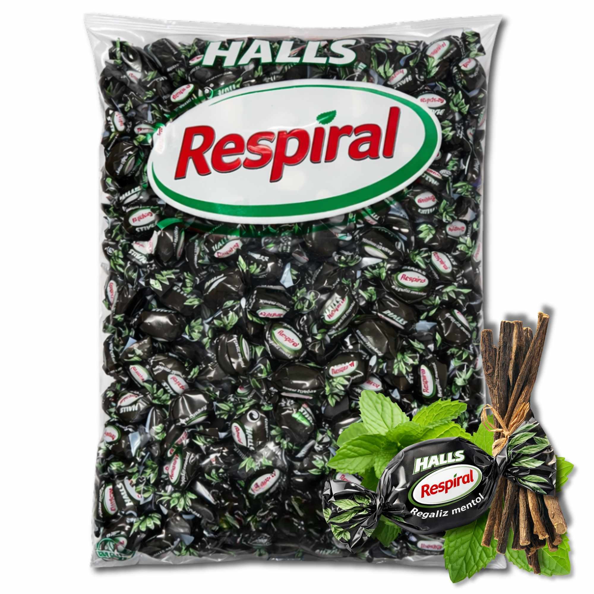 Halls Respiral Caramelos Sabor Regaliz y Mentol 1 Kg