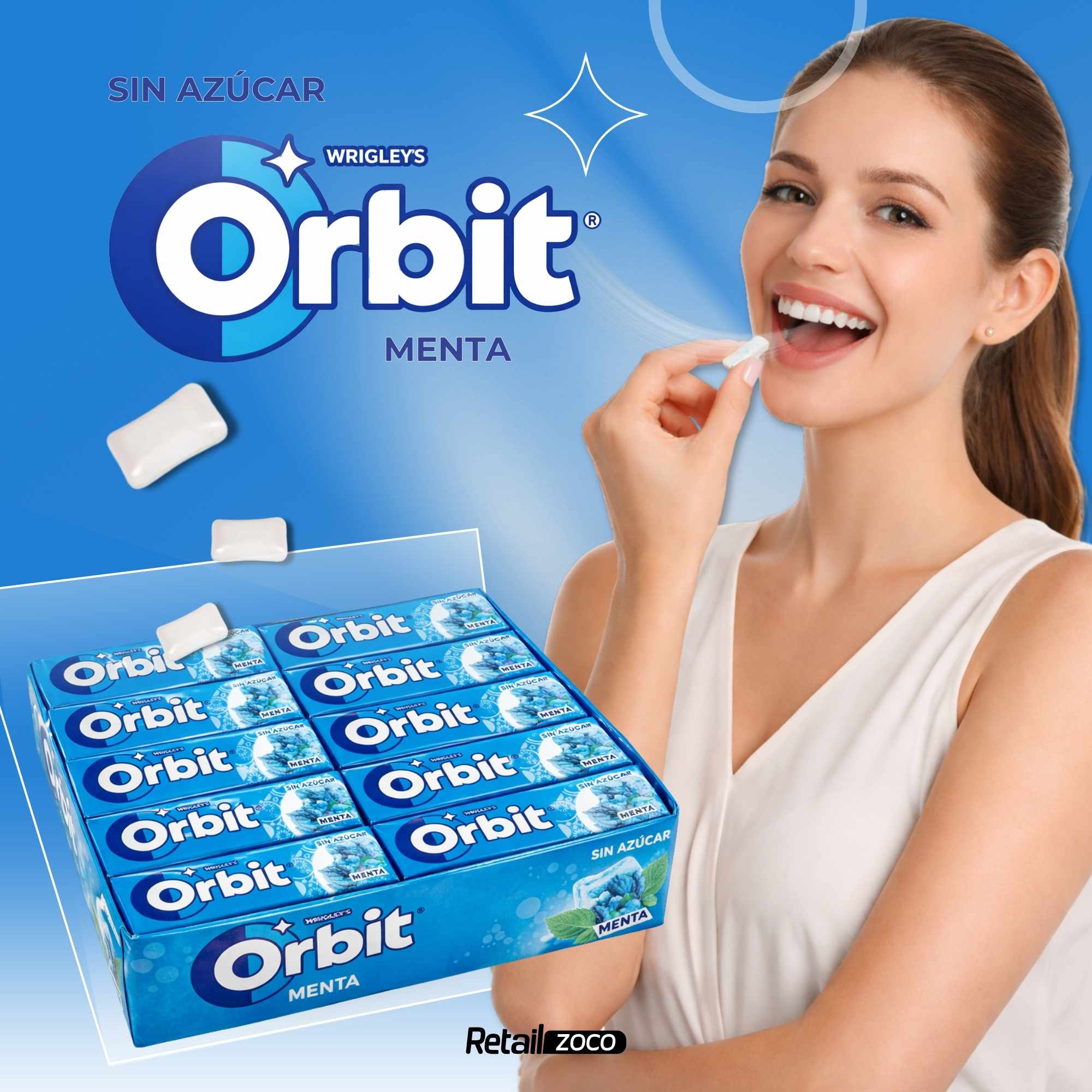 Orbit Chicles Sin Azúcar Sabor Menta 30 paquetes de 10 chicles - imagen 2