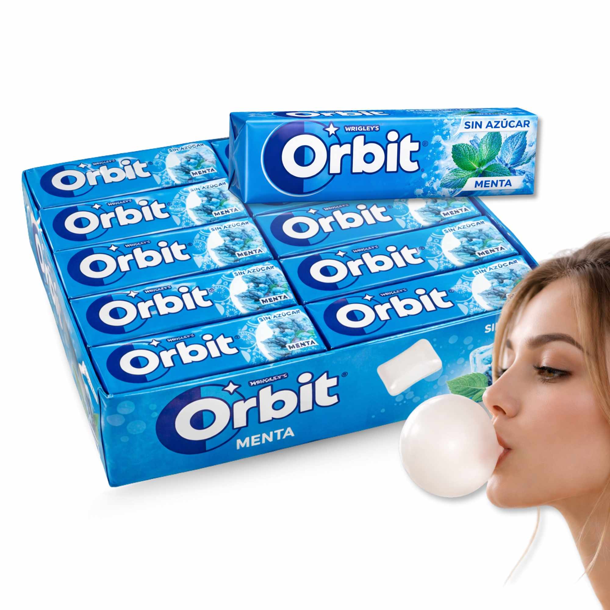Orbit Chicles Sin Azúcar Sabor Menta 30 paquetes de 10 chicles