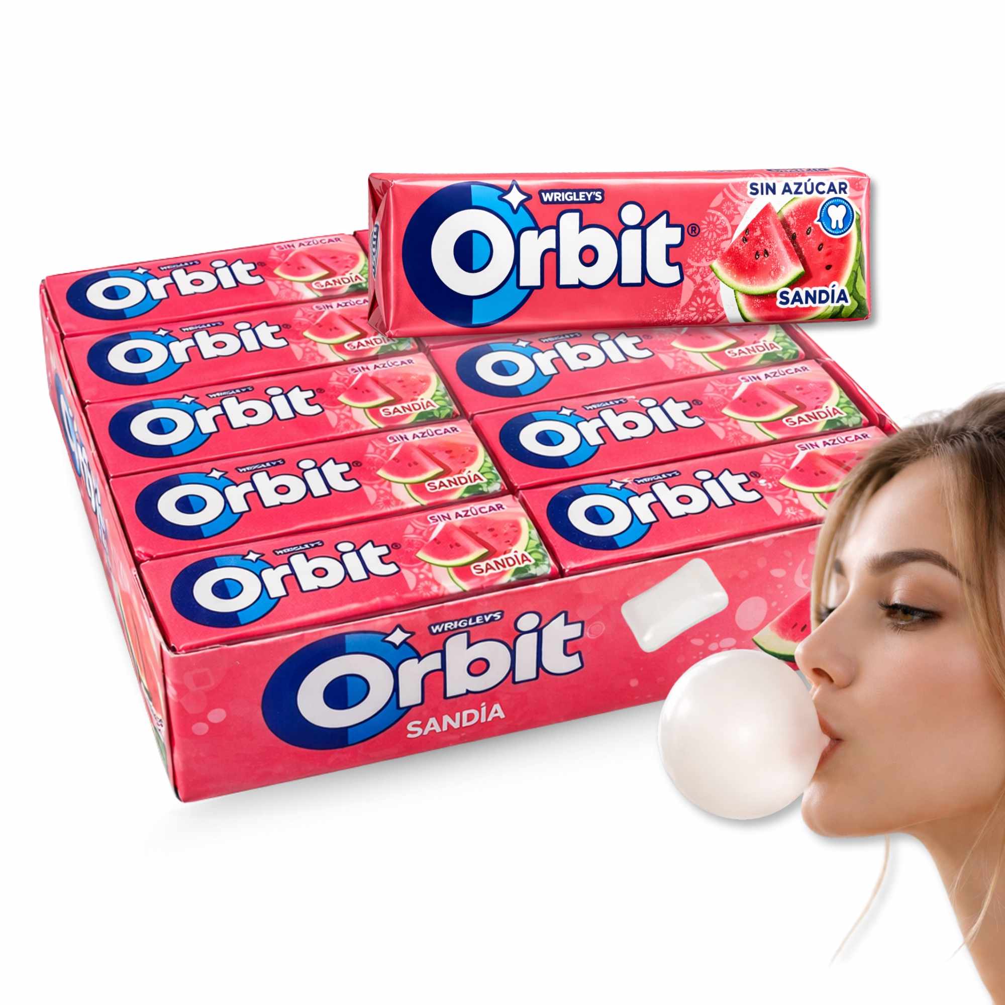 Orbit Chicles Sin Azúcar Sabor bubblemint 30 paquetes de 10 chicles - imagen 1