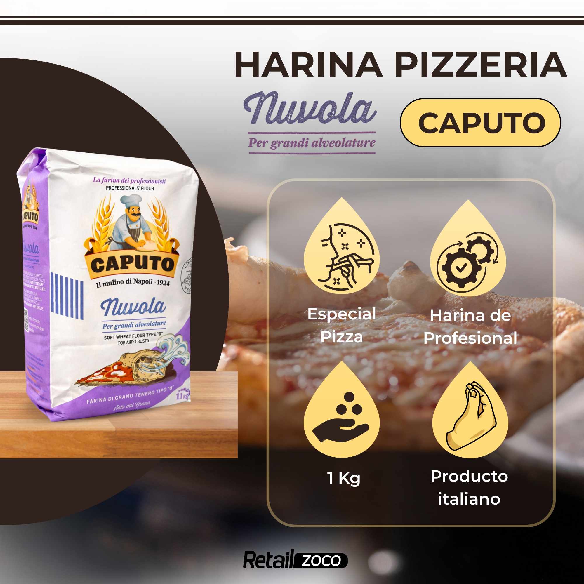Harina Caputo Nuvola tipo 0 de 1kg - imagen 2