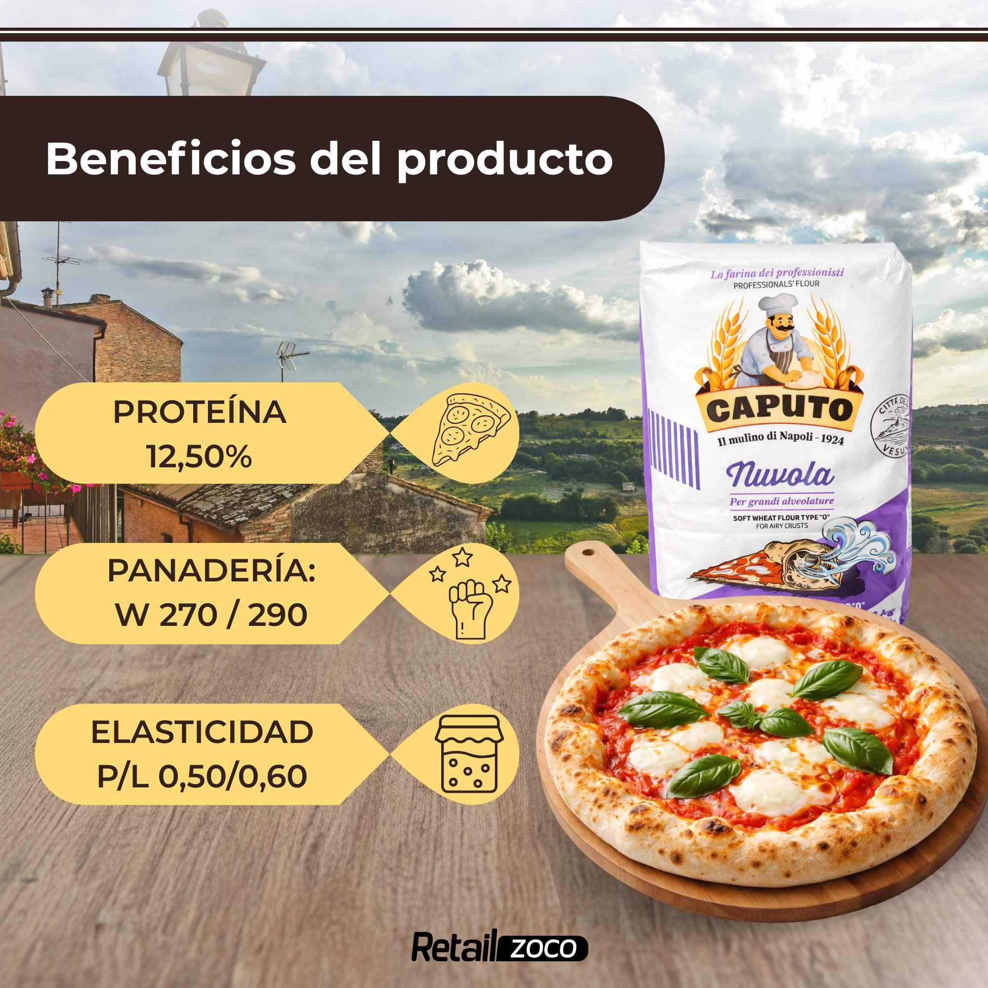 Harina Caputo Nuvola tipo 0 de 1kg - imagen 3