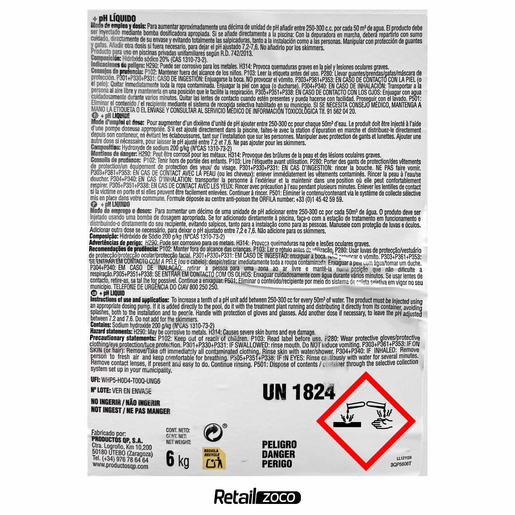 Incrementador pH Liquido 6 Litros - imagen 6