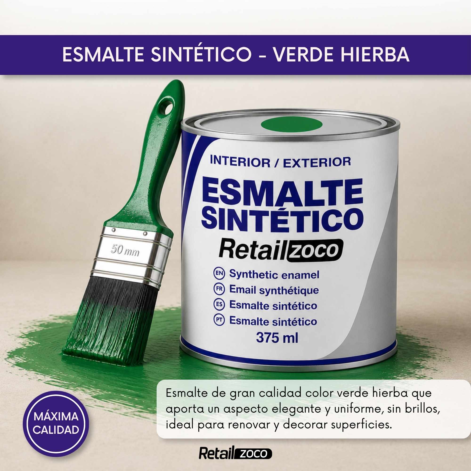 Esmalte sintetico Verde hierba 375 ml - imagen 2