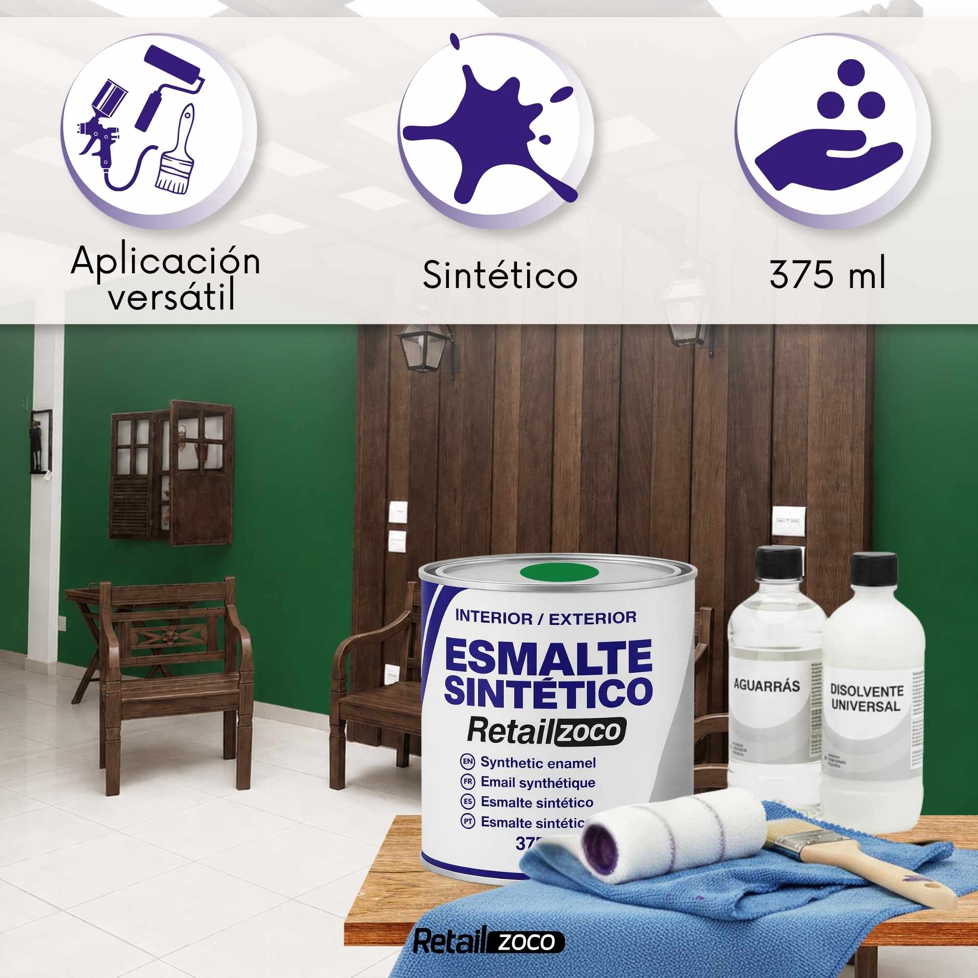 Esmalte sintetico Verde hierba 375 ml - imagen 6