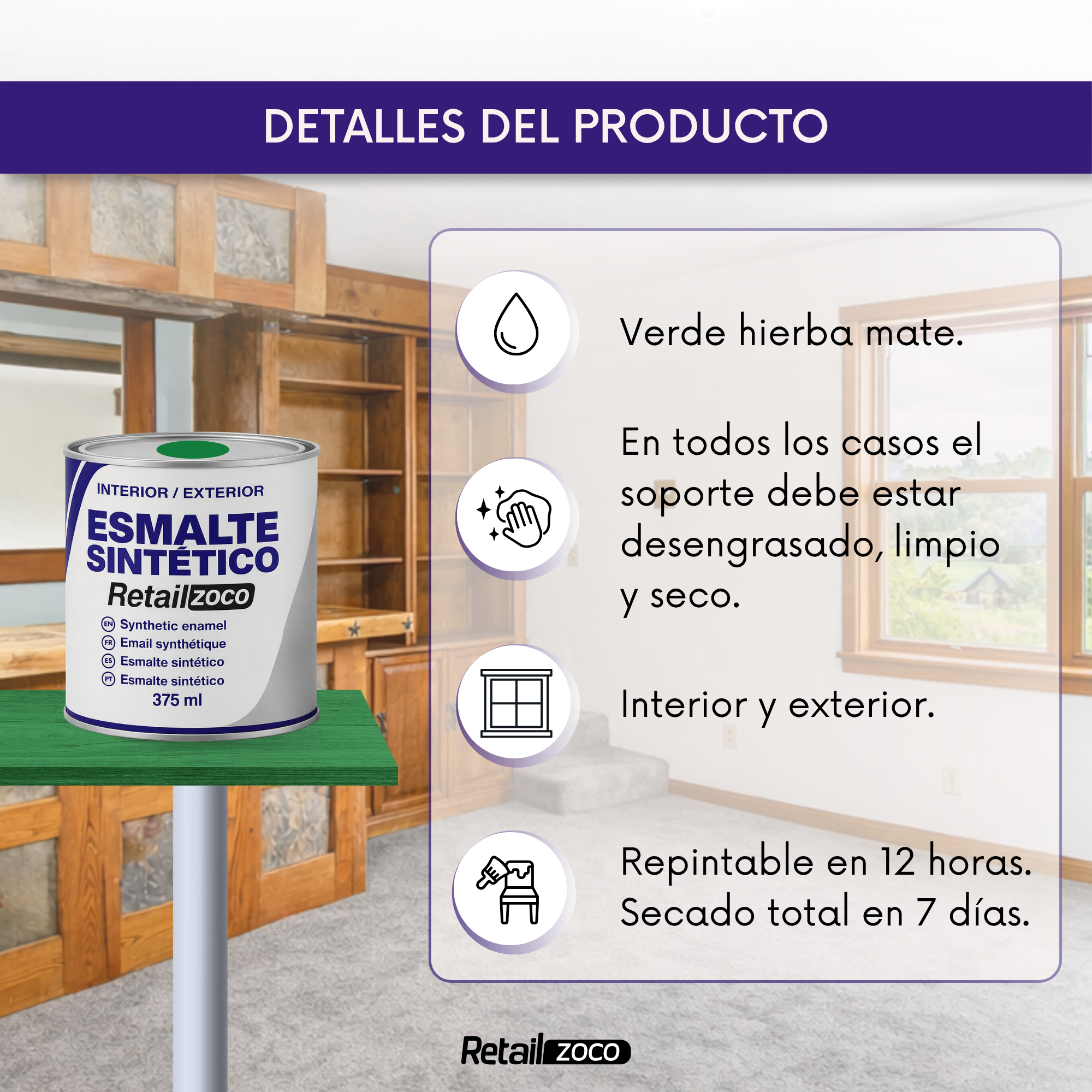Esmalte sintetico Verde hierba 375 ml - imagen 4