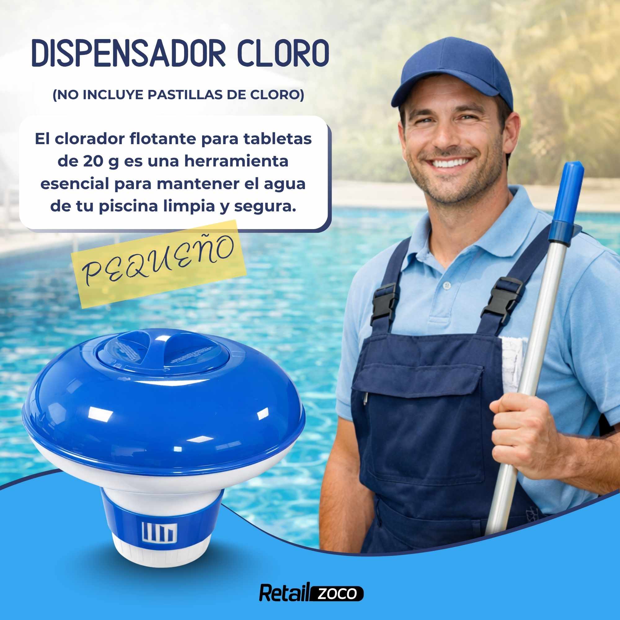 Clorador Flotante Mini piscina Tableta 20 g - imagen 2