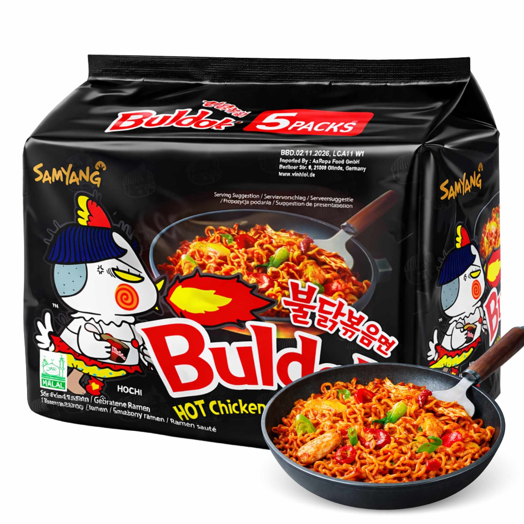 Hot Chicken Ramen Buldak Pollo picante 140g Pack 5 unidades - imagen 1
