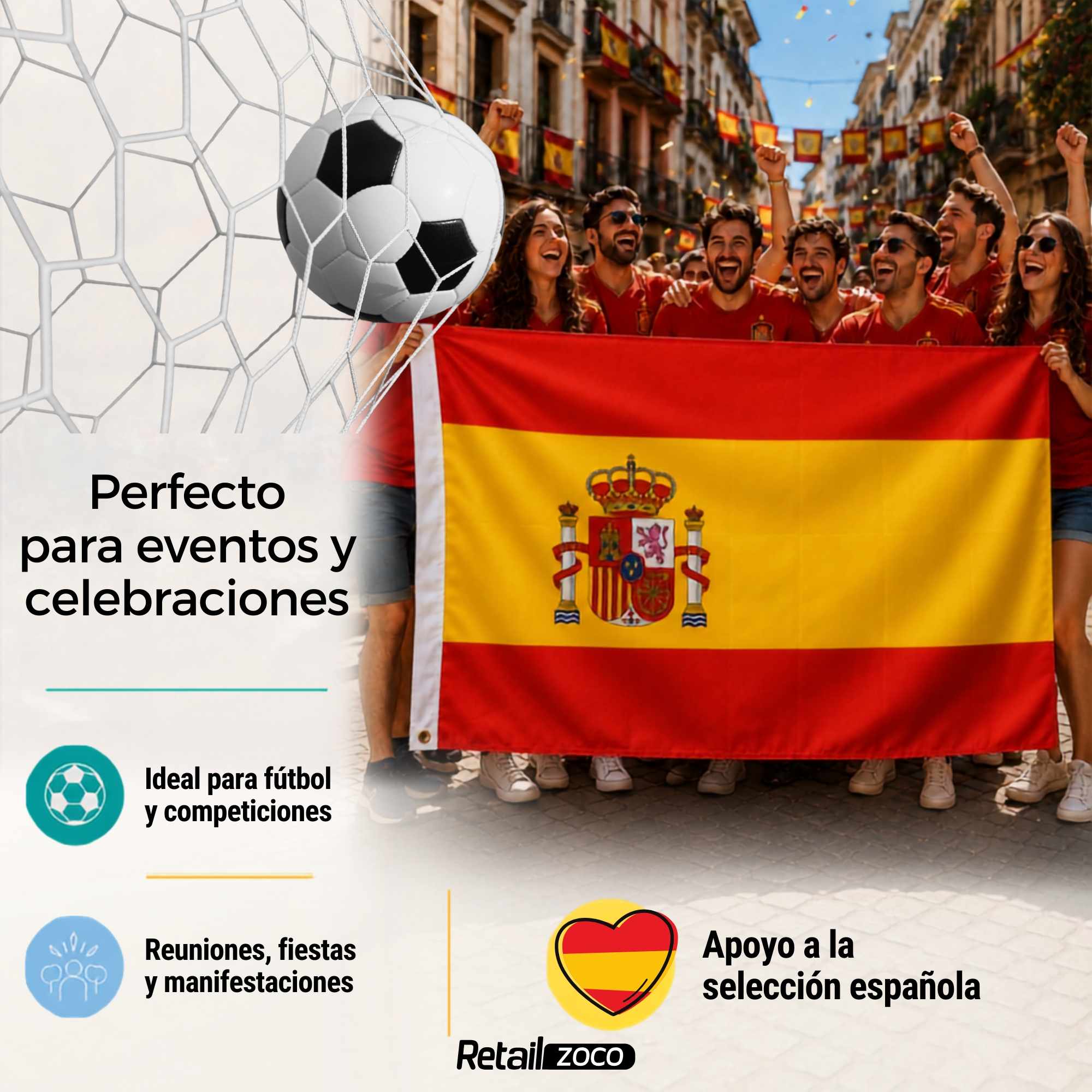 Bandera españa grande para Exterior 90x150cm con ojales - imagen 4