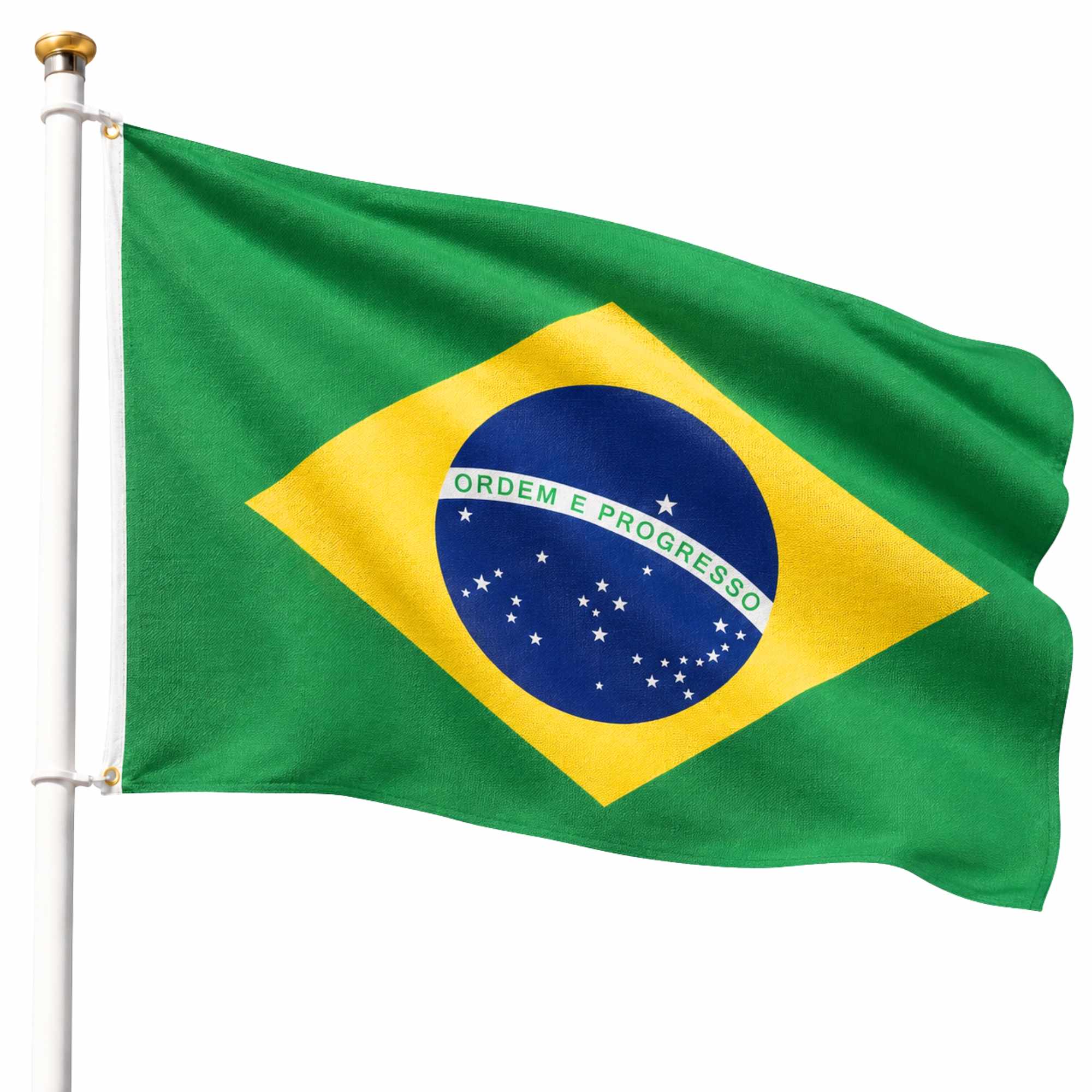 Bandera Brasil grande para Exterior 90x150 cm con ojales
