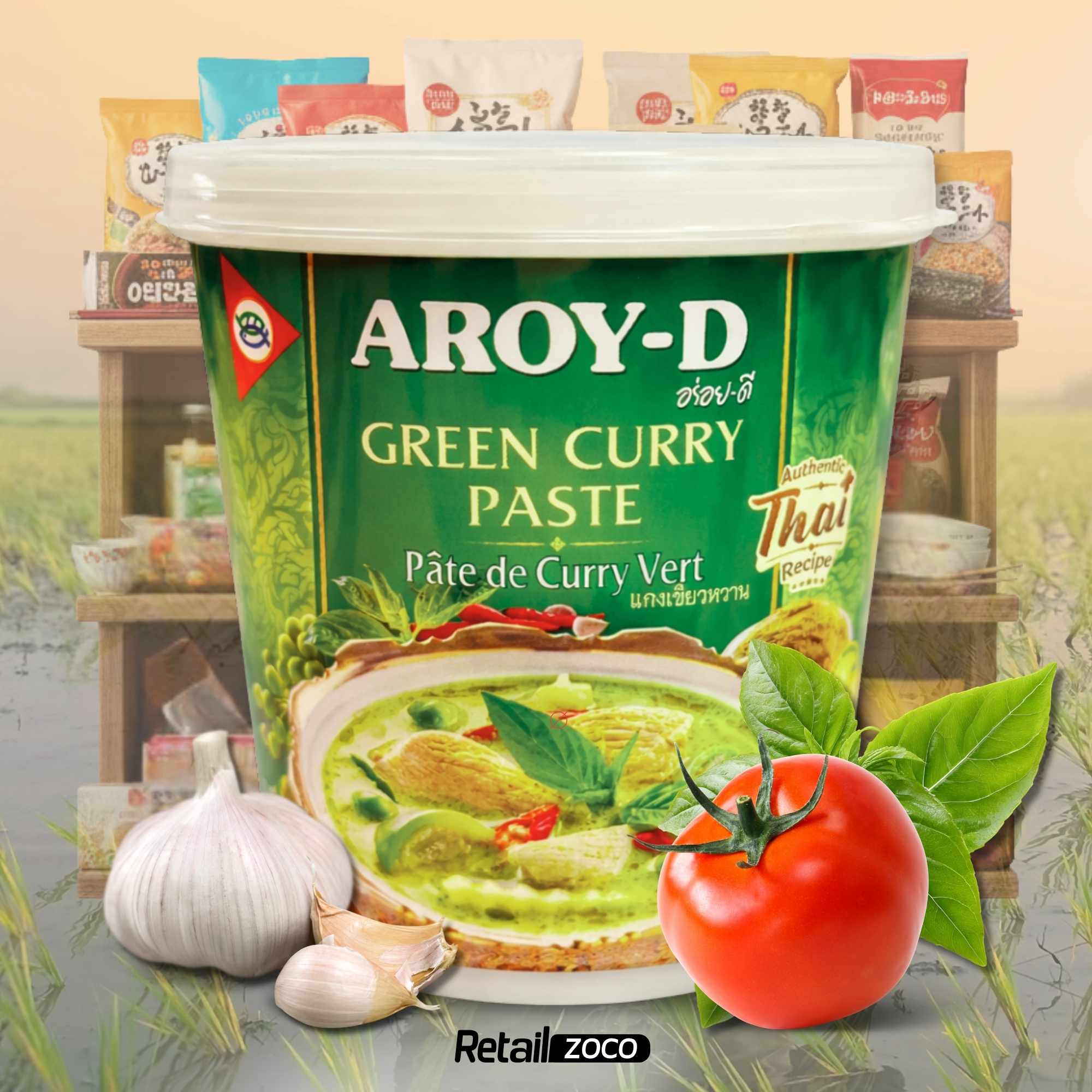 Pasta de Curry Verde Aroy-D 400 gr - imagen 6