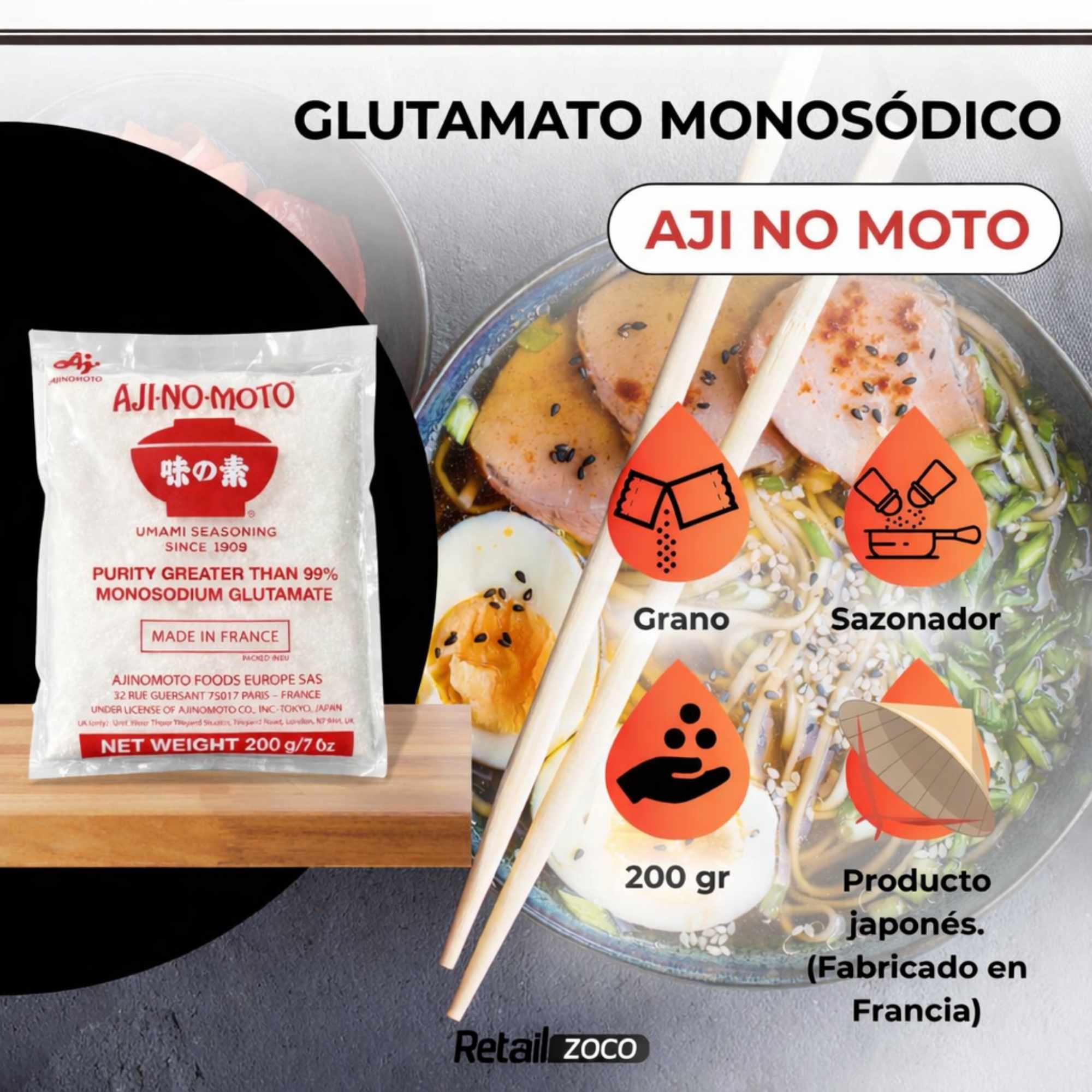 Aji No Moto Umami seasoning Glutamato 200 gr - imagen 3