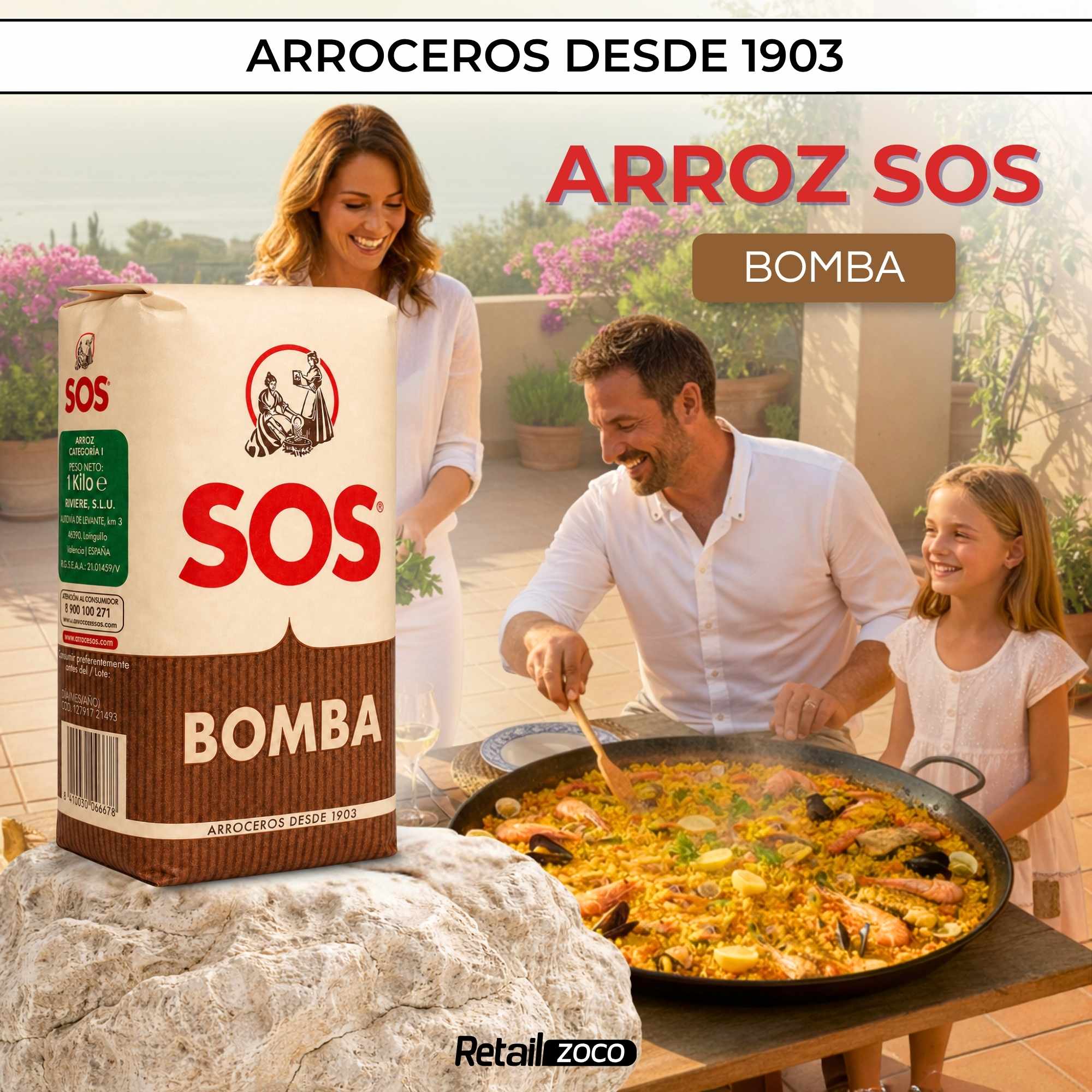 Arroz Bomba Reserva SOS de 1 Kg - imagen 2