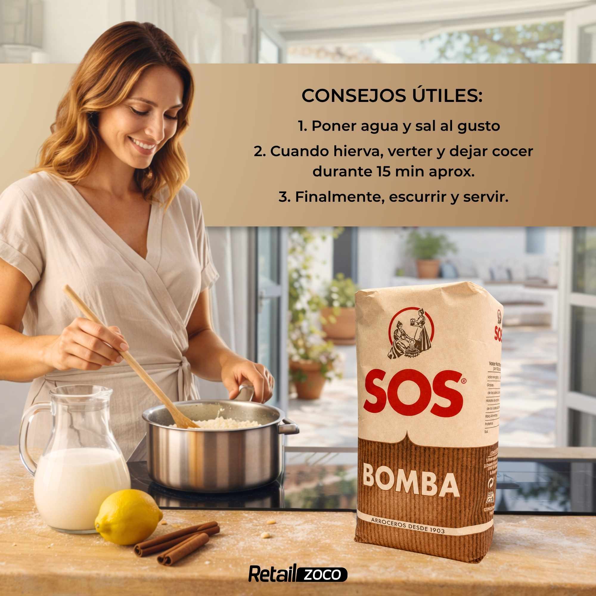 Arroz Bomba Reserva SOS de 1 Kg - imagen 6