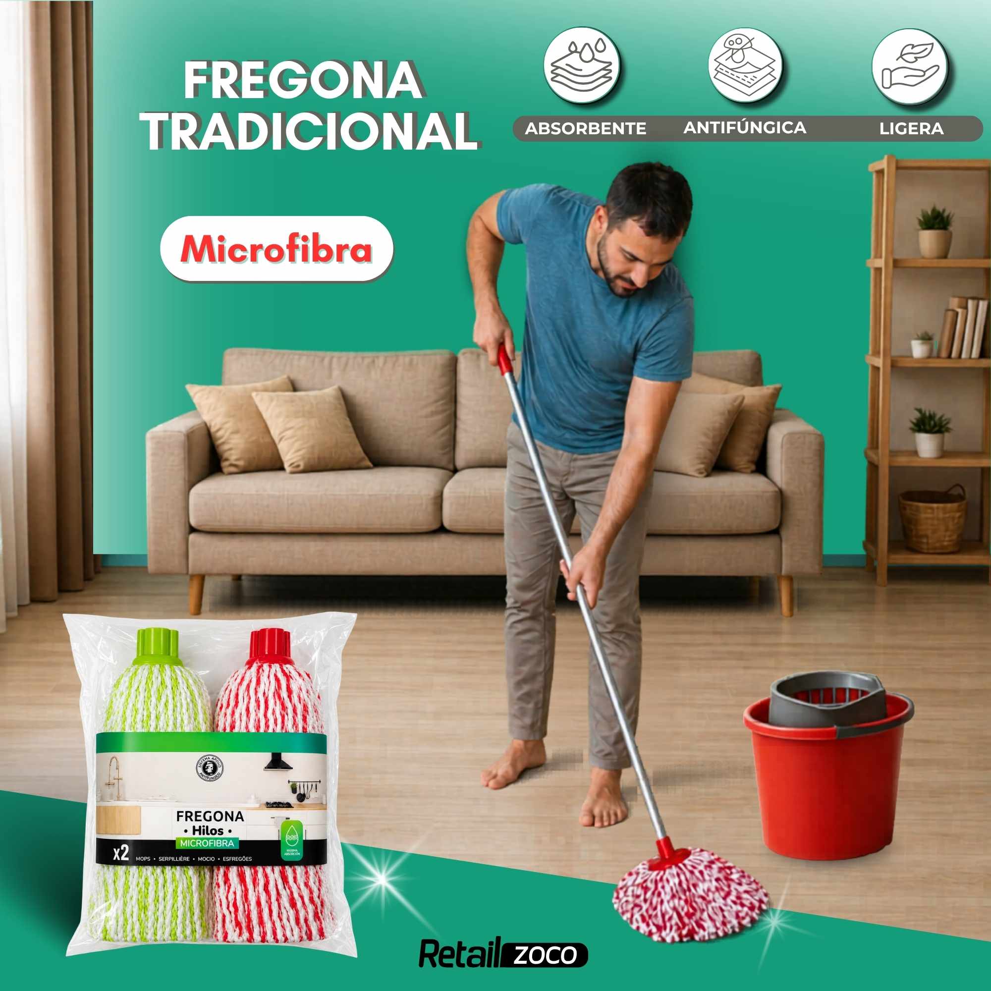 Fregonas de MicroFibras Pack 2 unidades - imagen 2