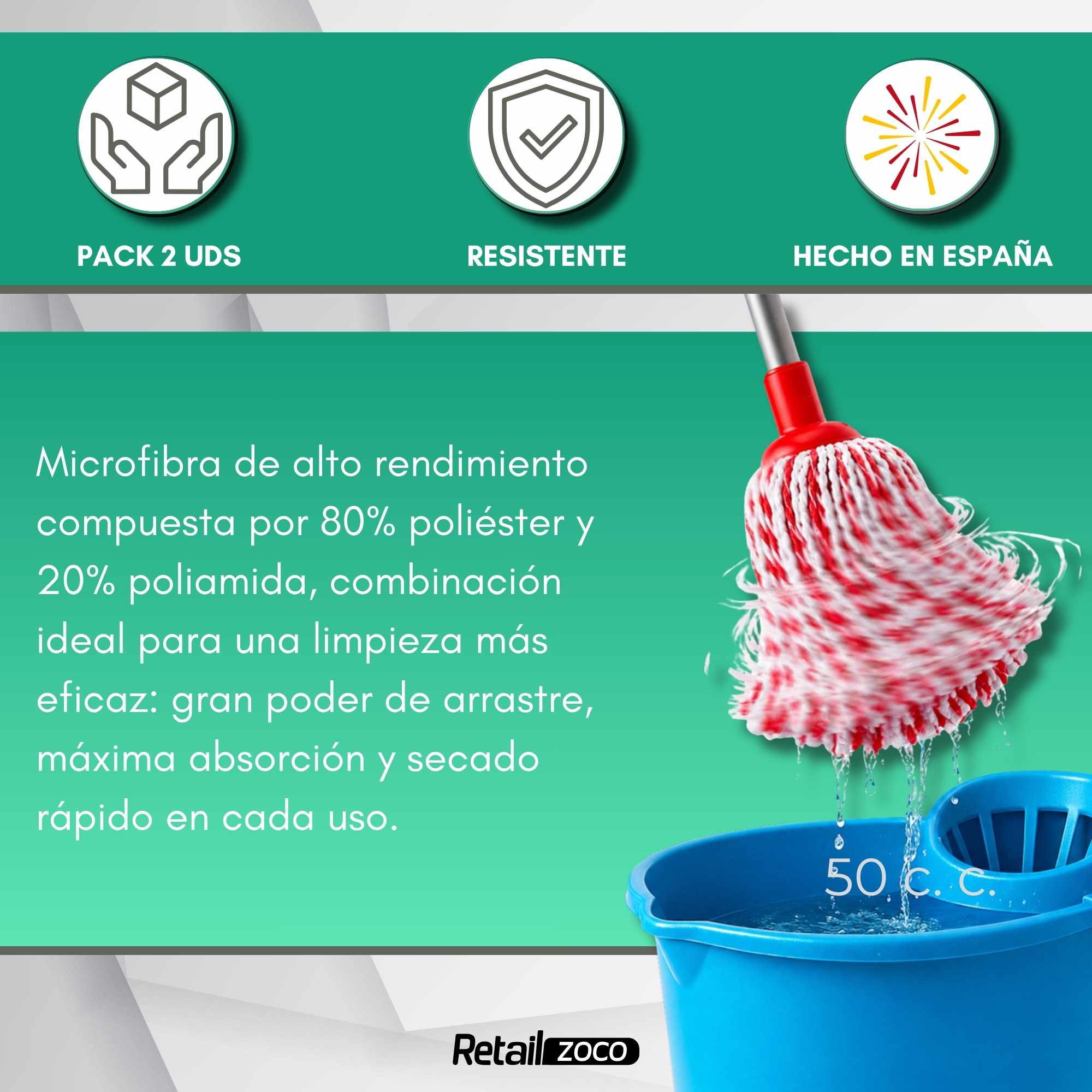 Fregonas de MicroFibras Pack 2 unidades - imagen 4