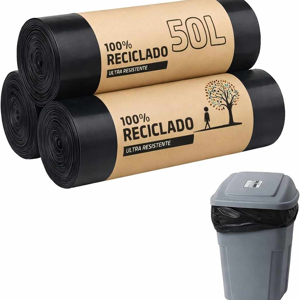 Bolsas de Basura 70x75 cm Negra  50 Litros
