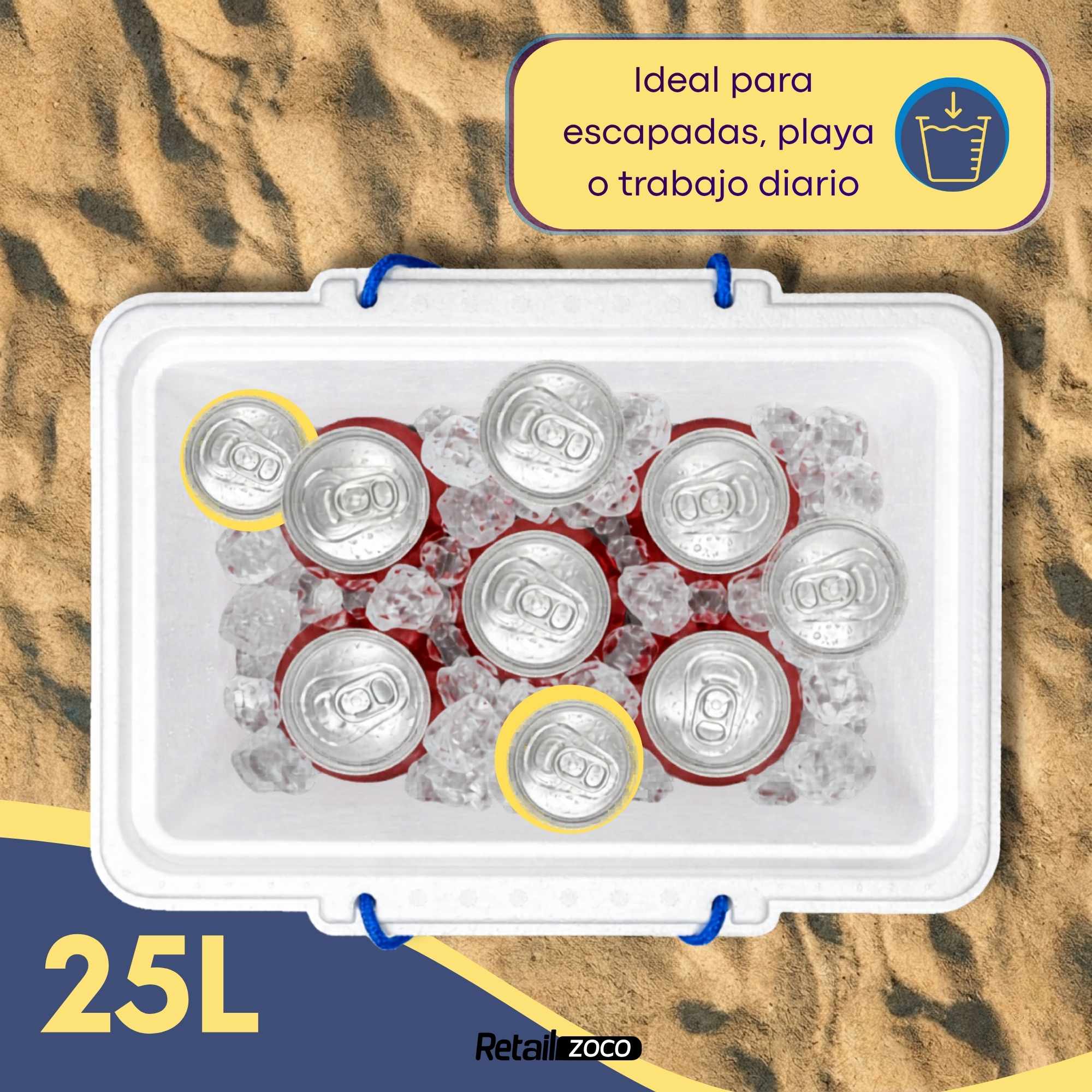 Nevera de Poliestireno 25 litros con asas - imagen 3