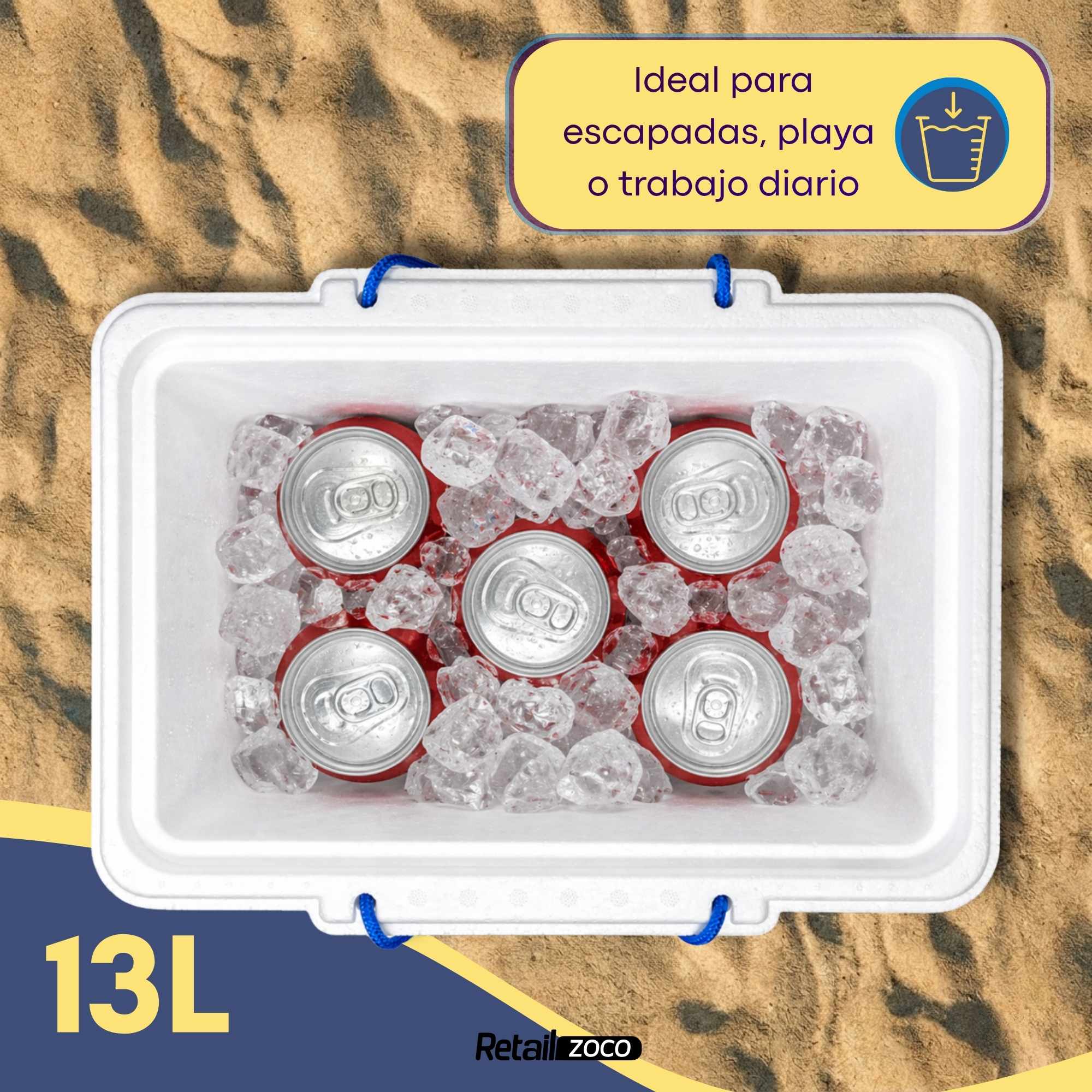 Nevera de Poliestireno 13 litros con asas - imagen 3
