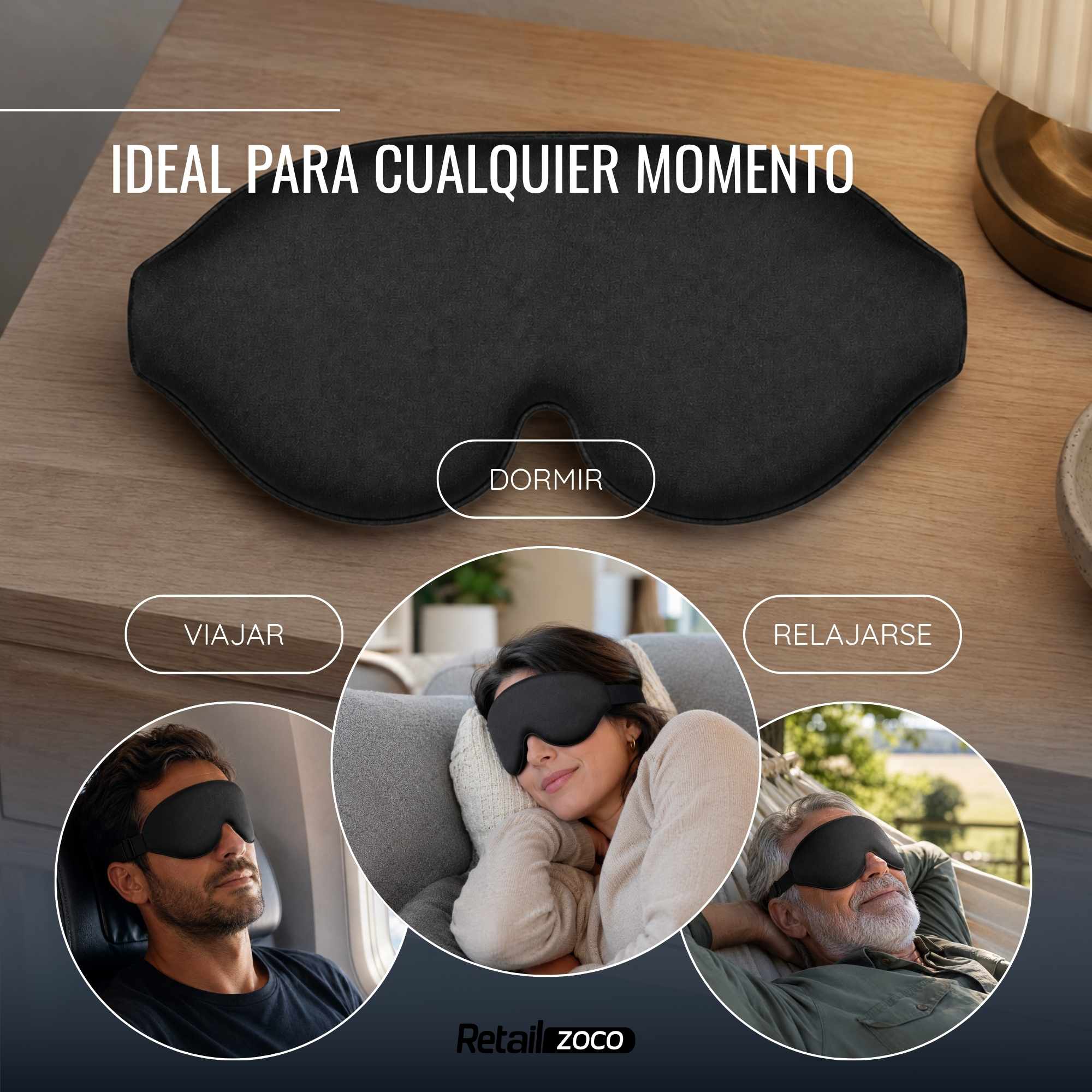 Antifaz para Dormir Negro - imagen 3