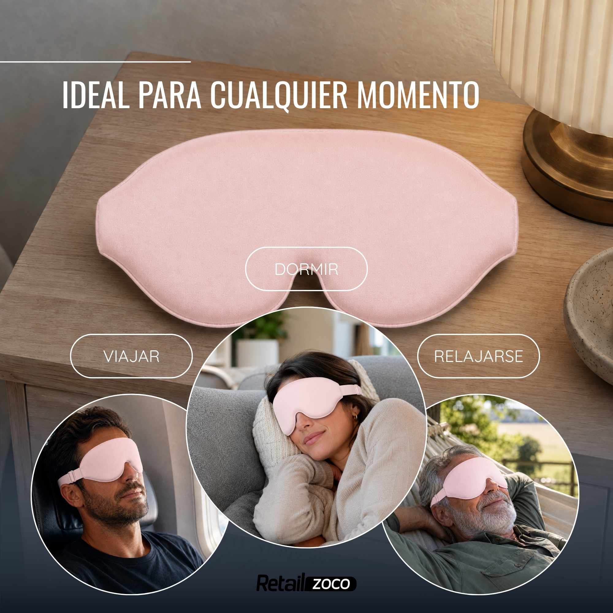 Antifaz para Dormir Rosa - imagen 3