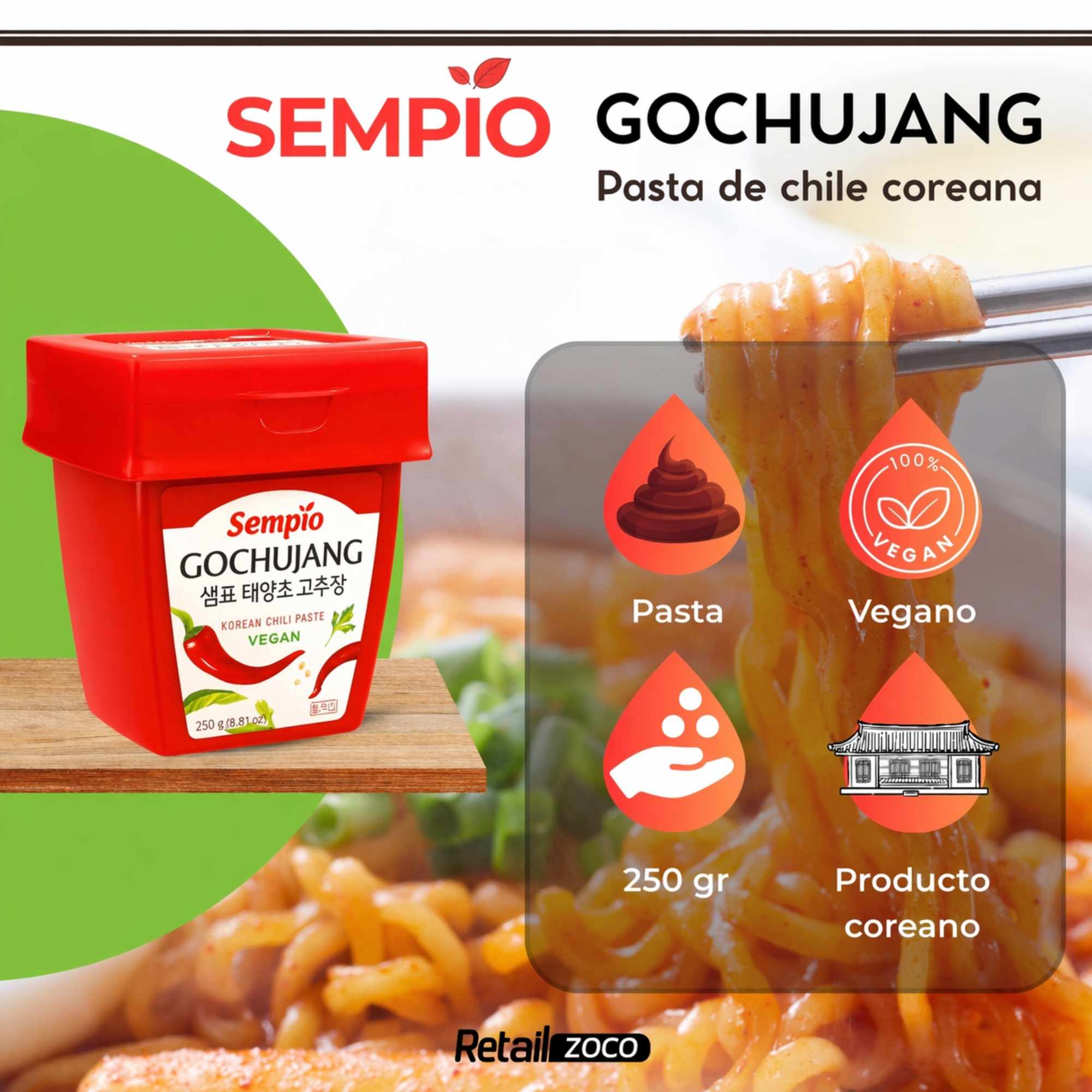 Pasta de chile Gochujang Coreana Vegana 250 g - imagen 2